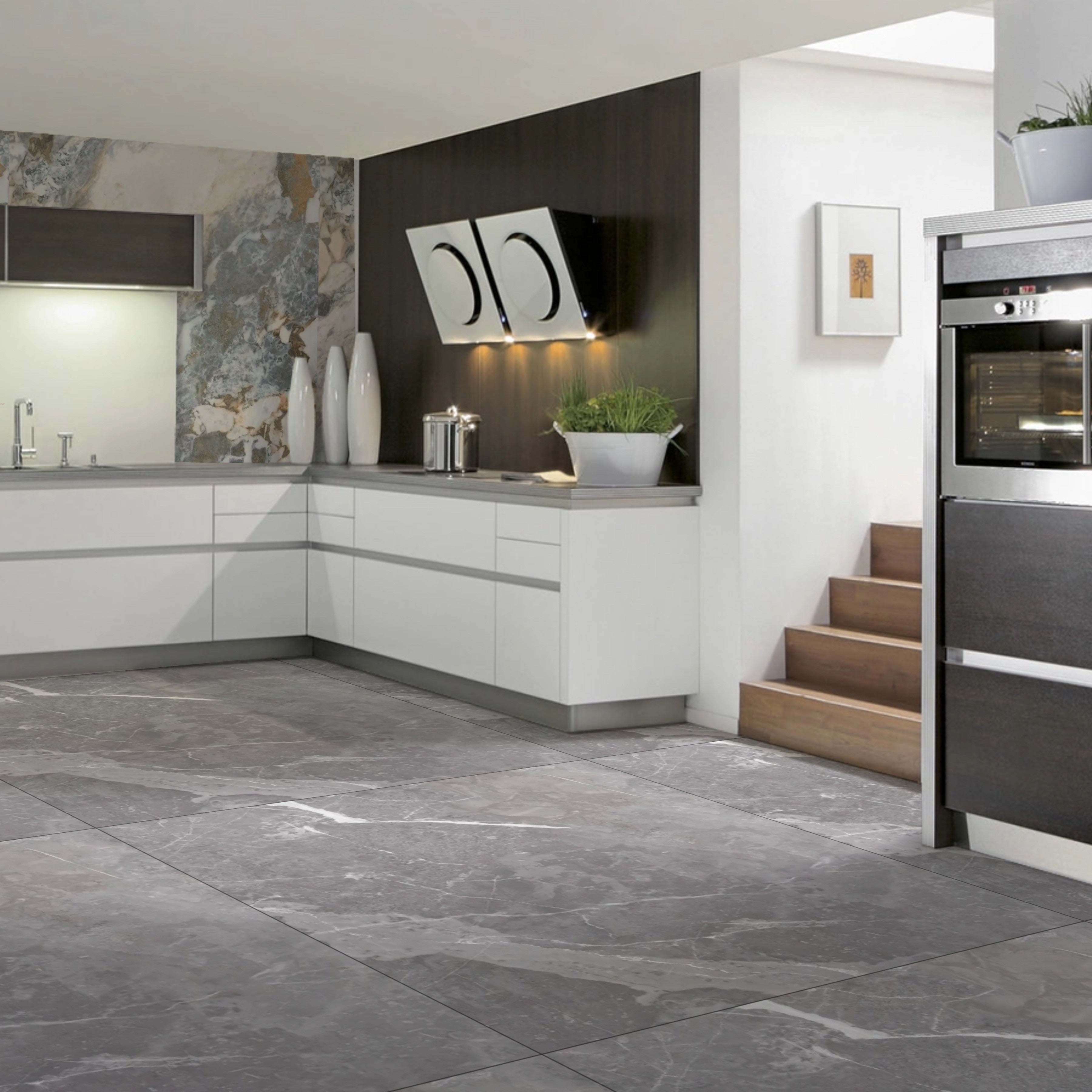 Suri Grey Marble Polished Porcelain 120x120cm Kitchen Bathroom Wall Floor Tile