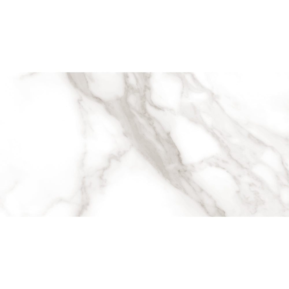 Etched Carrara White Marble Effect 30x60cm Wall Floor Gloss Tiles