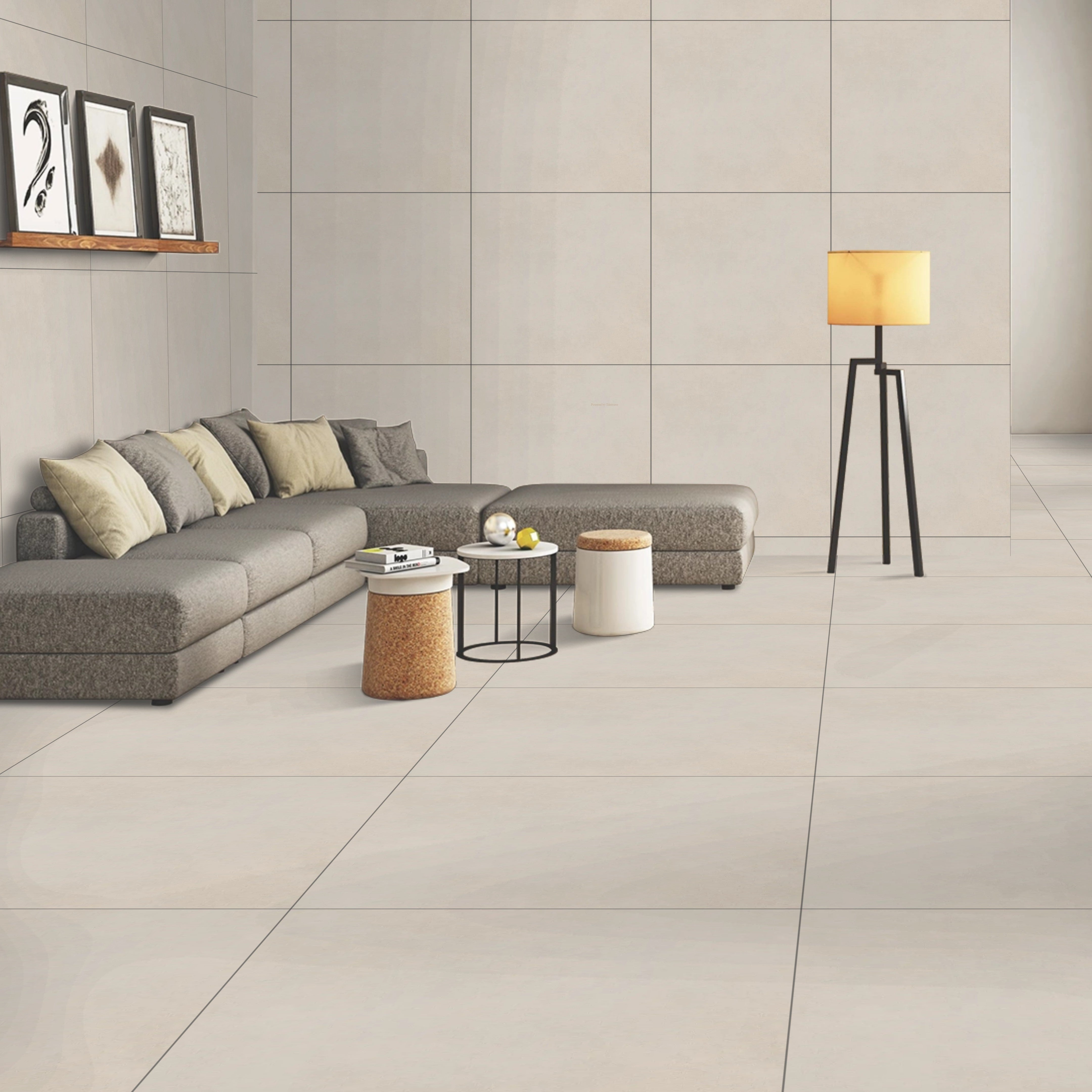 Slatewing Ivory Stone Effect Porcelain 60x60cm Wall And Floor Tile