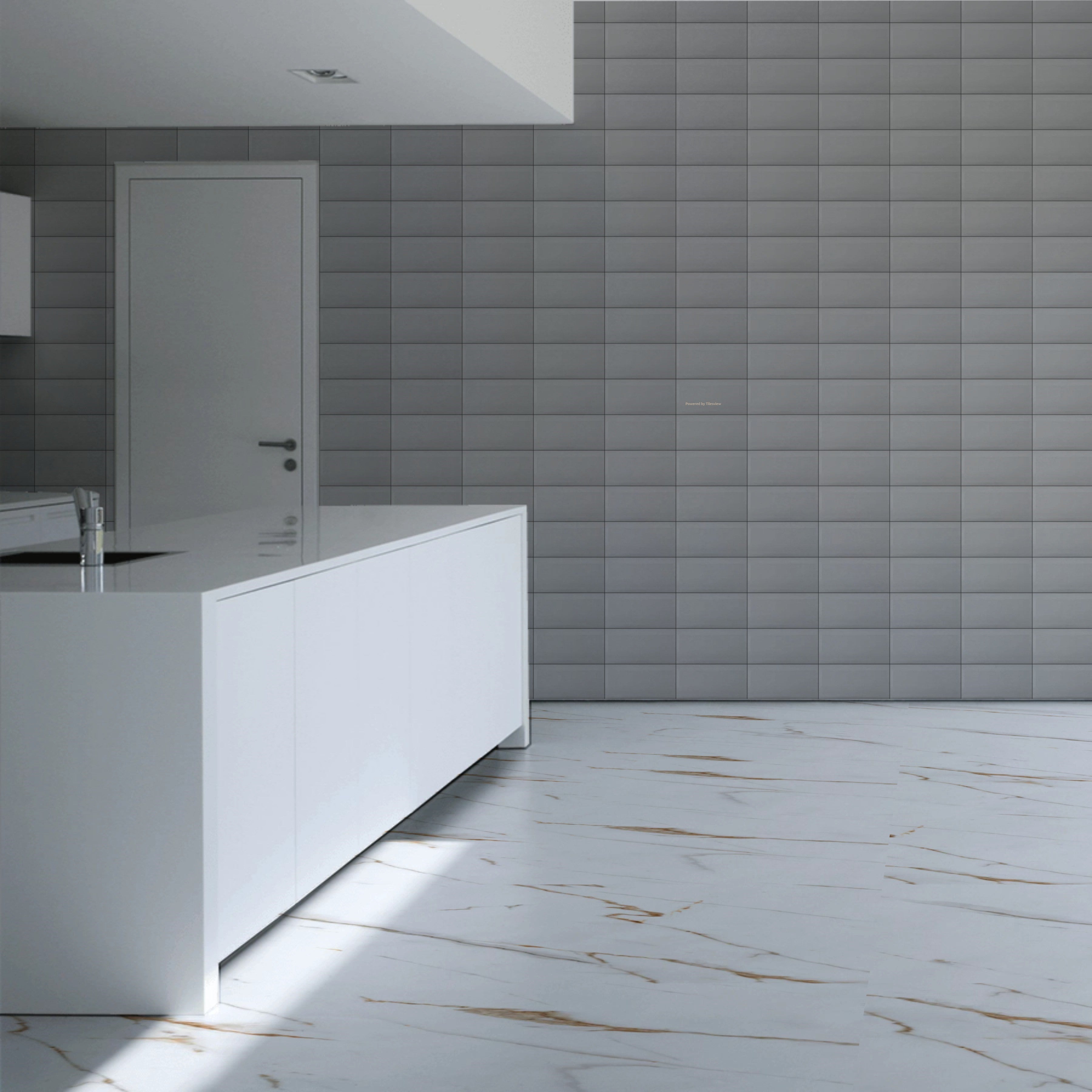 Maori Grey Gloss Ceramic Kitchen Bathroom Wall Tile 10x20cm