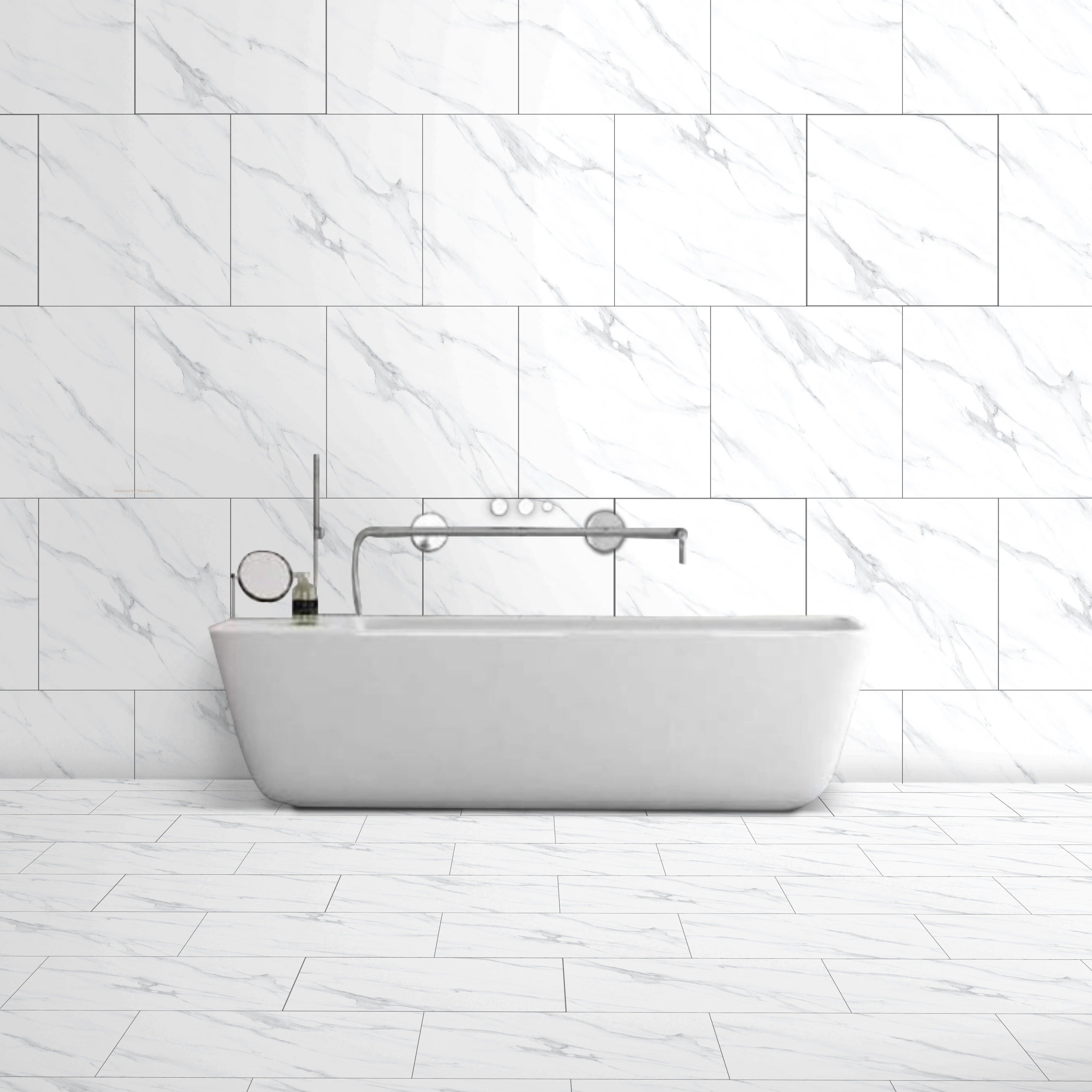 Mirage Pearl Matt Marble Effect Porcelain 60x60cm Kitchen Bathroom Wall and Floor Tile