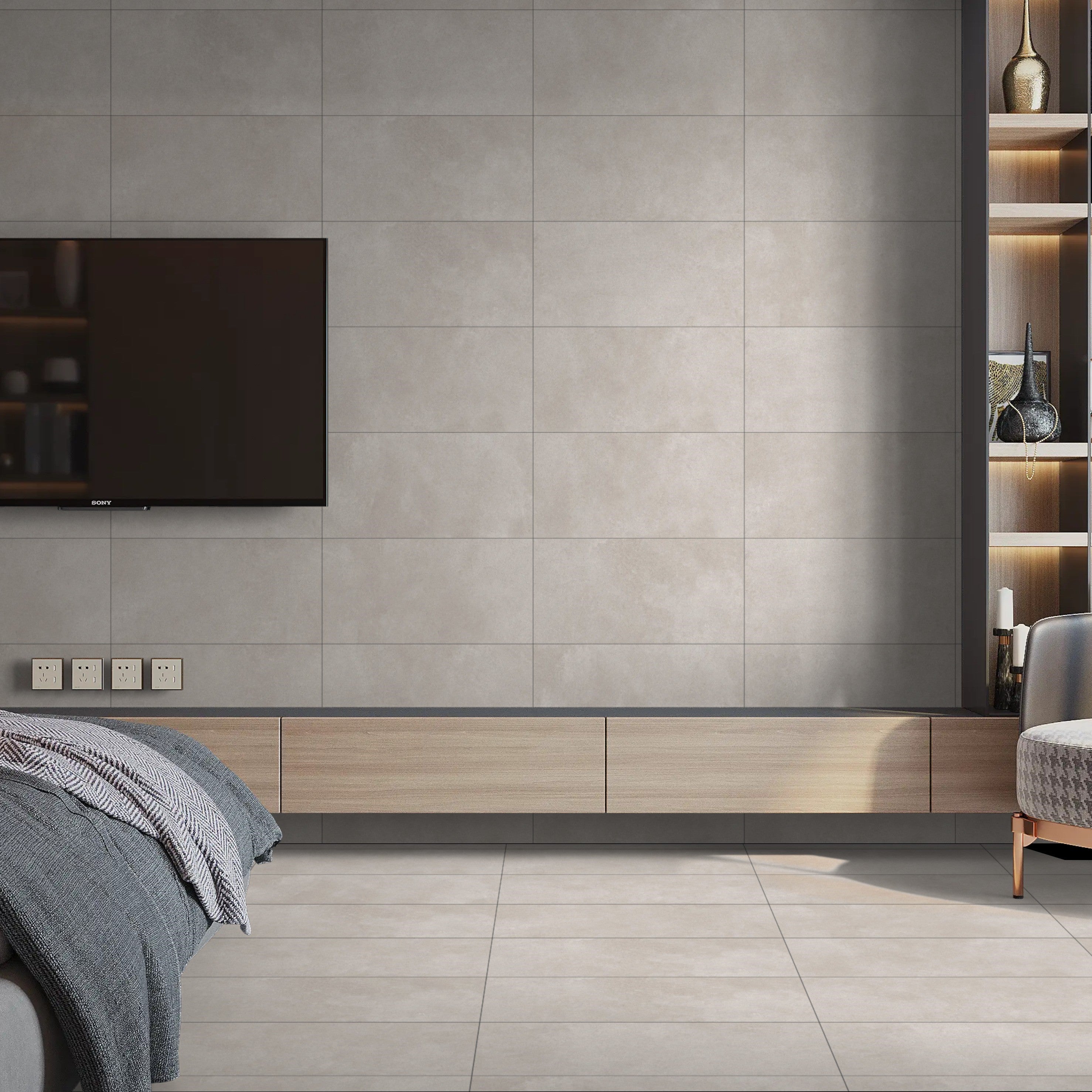 Slate Mist Grey Matt Porcelain 30X60cm Wall and Floor Tile