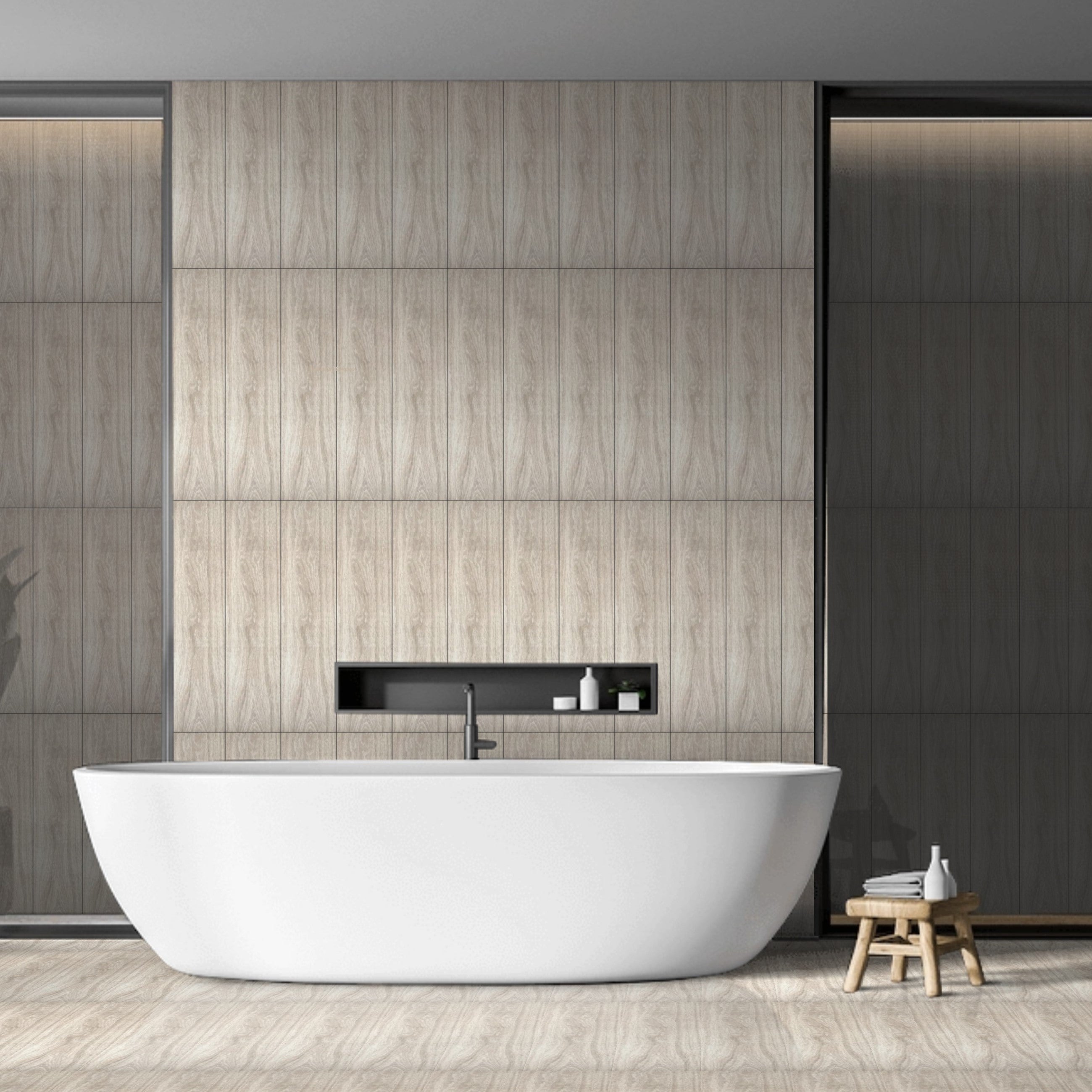 Norway Soft Pearl Matt Wood Effect Porcelain 15x60cm Wall Floor Tiles
