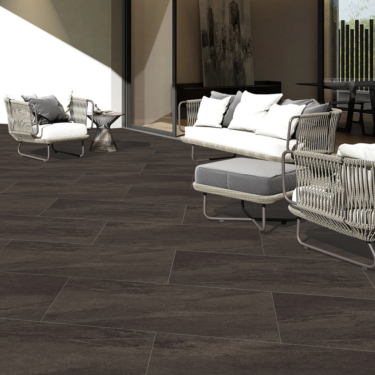 Notion Black Porcelain 60x90cm Anti Slip Outdoor Parking Matt Floor Ti ...