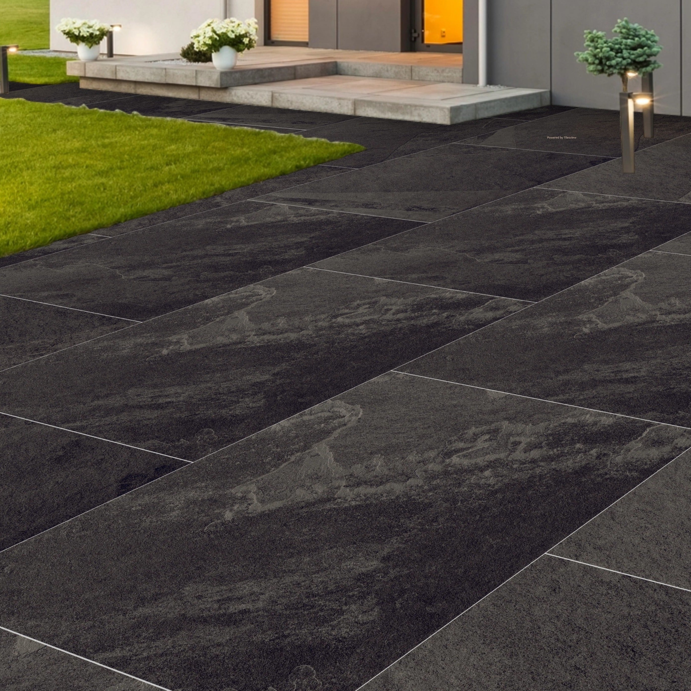 Notion Slate Black Porcelain 60x90cm Outdoor Parking Garden Floor Tile