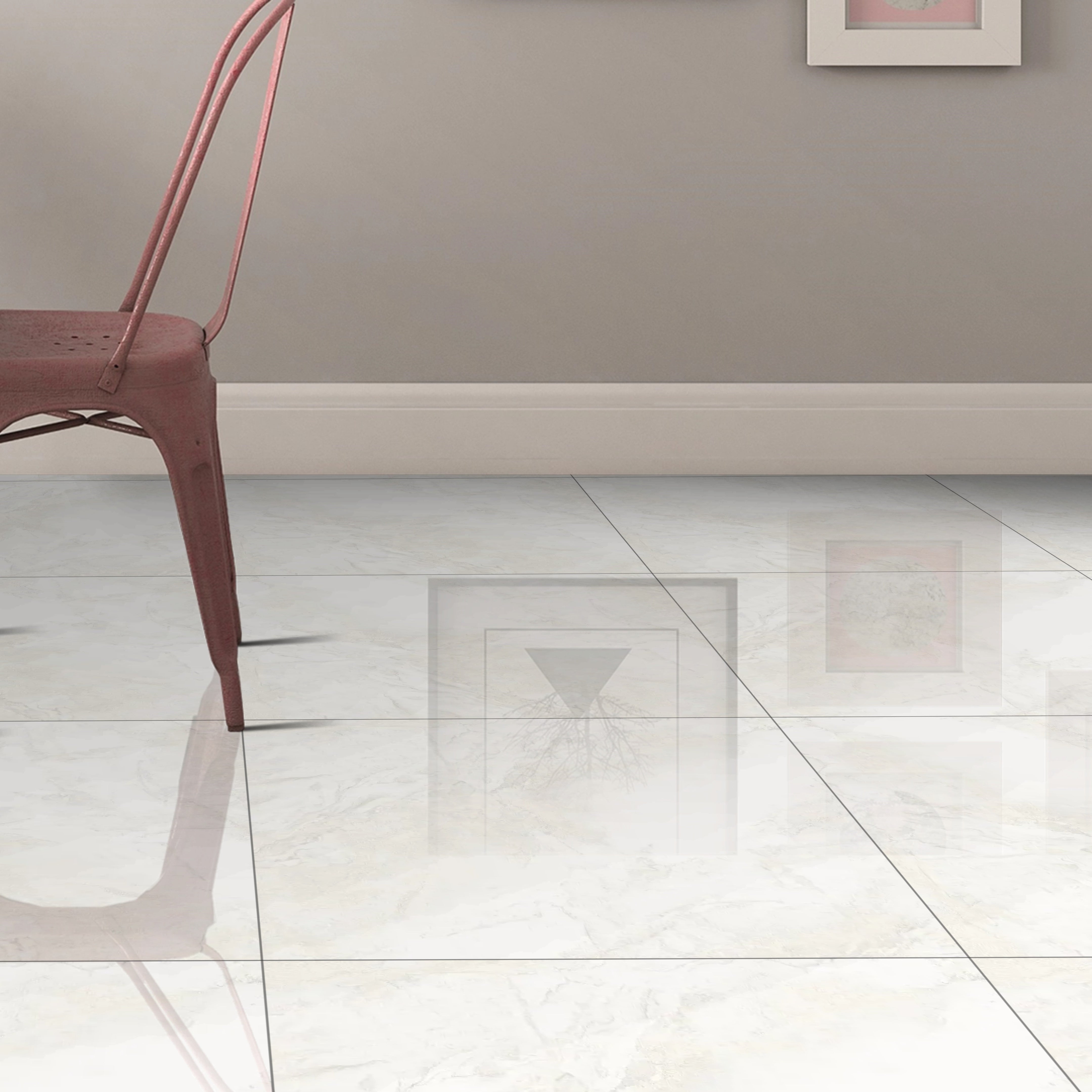 Neptune Cream Marble Polished Porcelain Wall Floor Tile 60x60cm