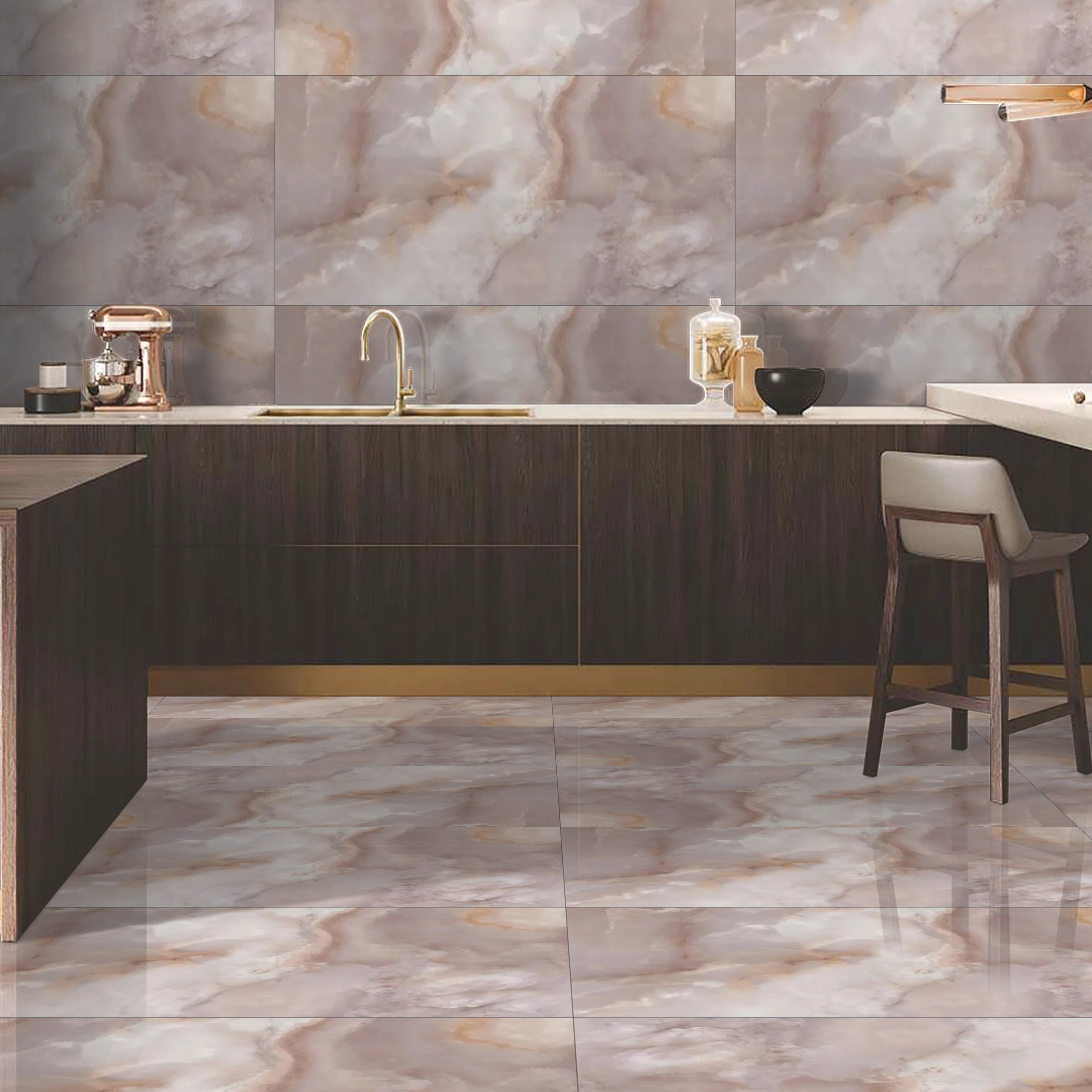 Orc Coral Polished Porcelain 60x120cm Wall and Floor Tiles