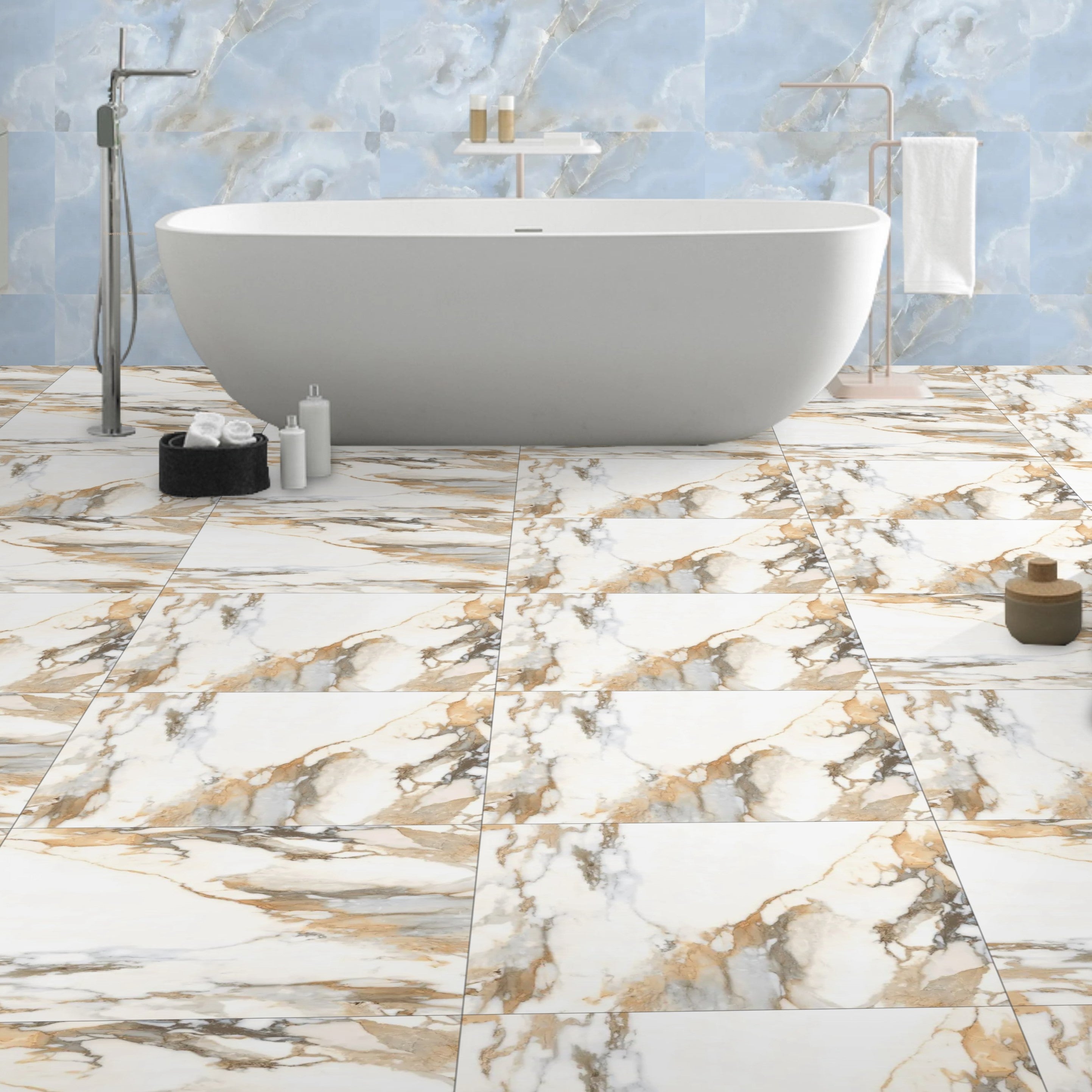 Fragore Beige Matt Marble Porcelain 60x60cm Wall and Floor Tiles