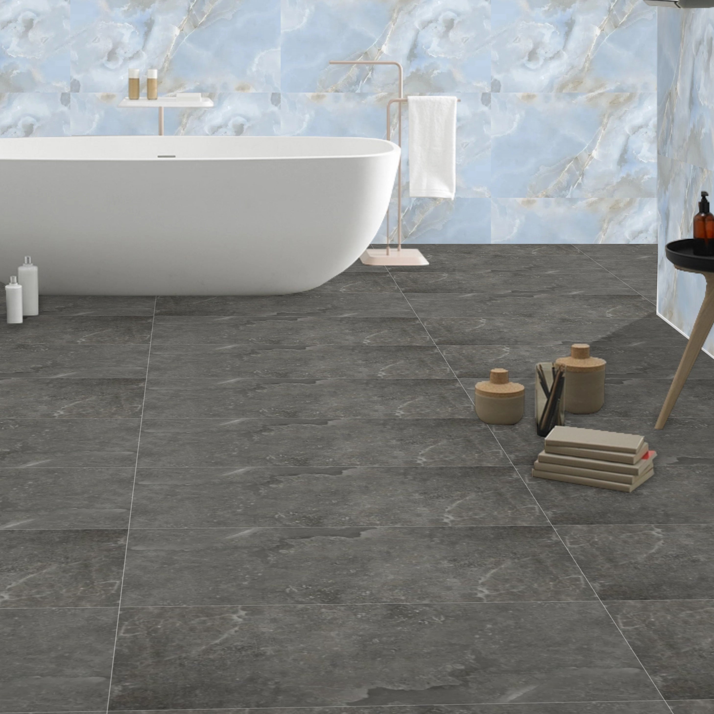 Ash Grey tiles 59.5x120cm Matt Porcelain Tiles