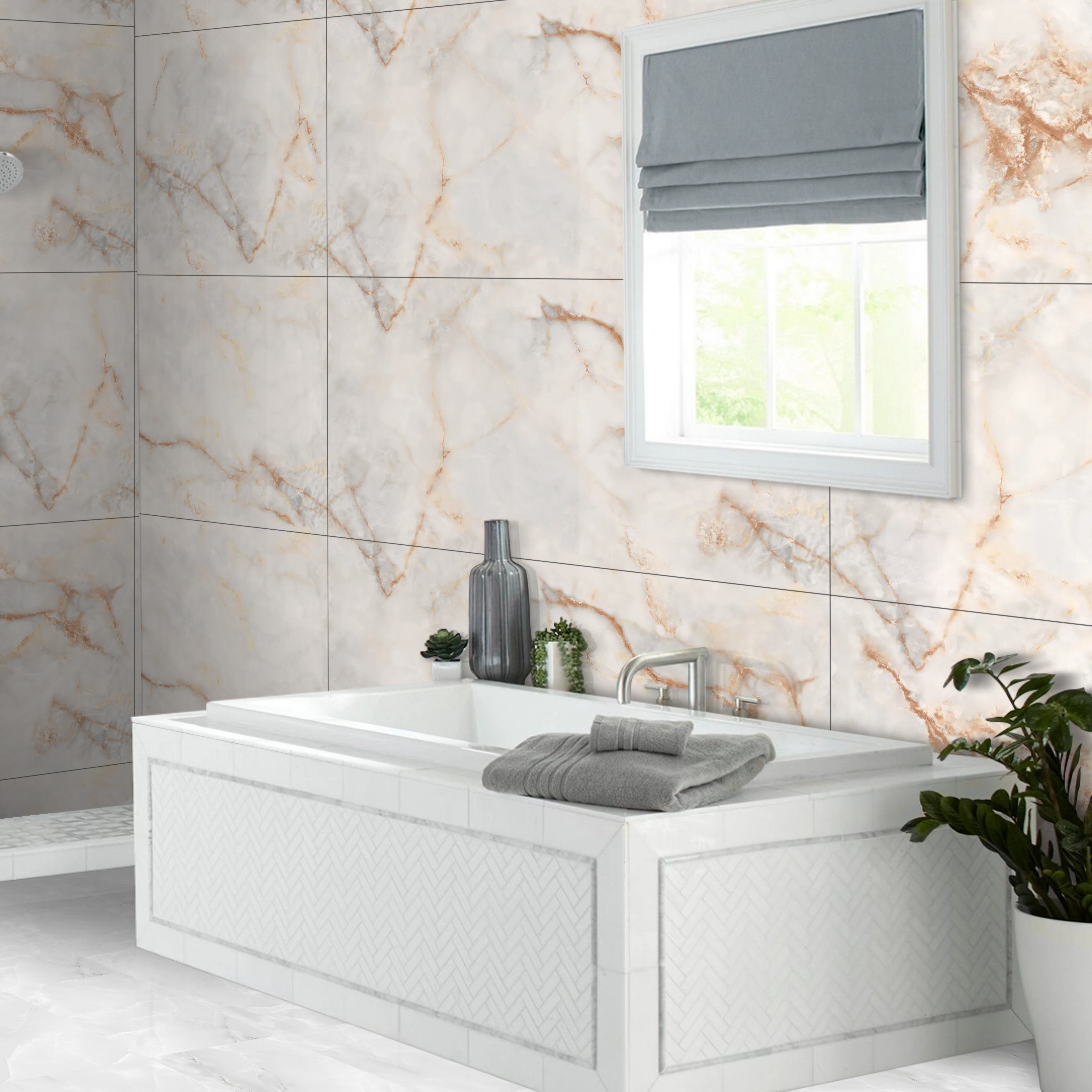 Onyx Gold Gloss Porcelain 60x120cm Wall and Floor Tiles
