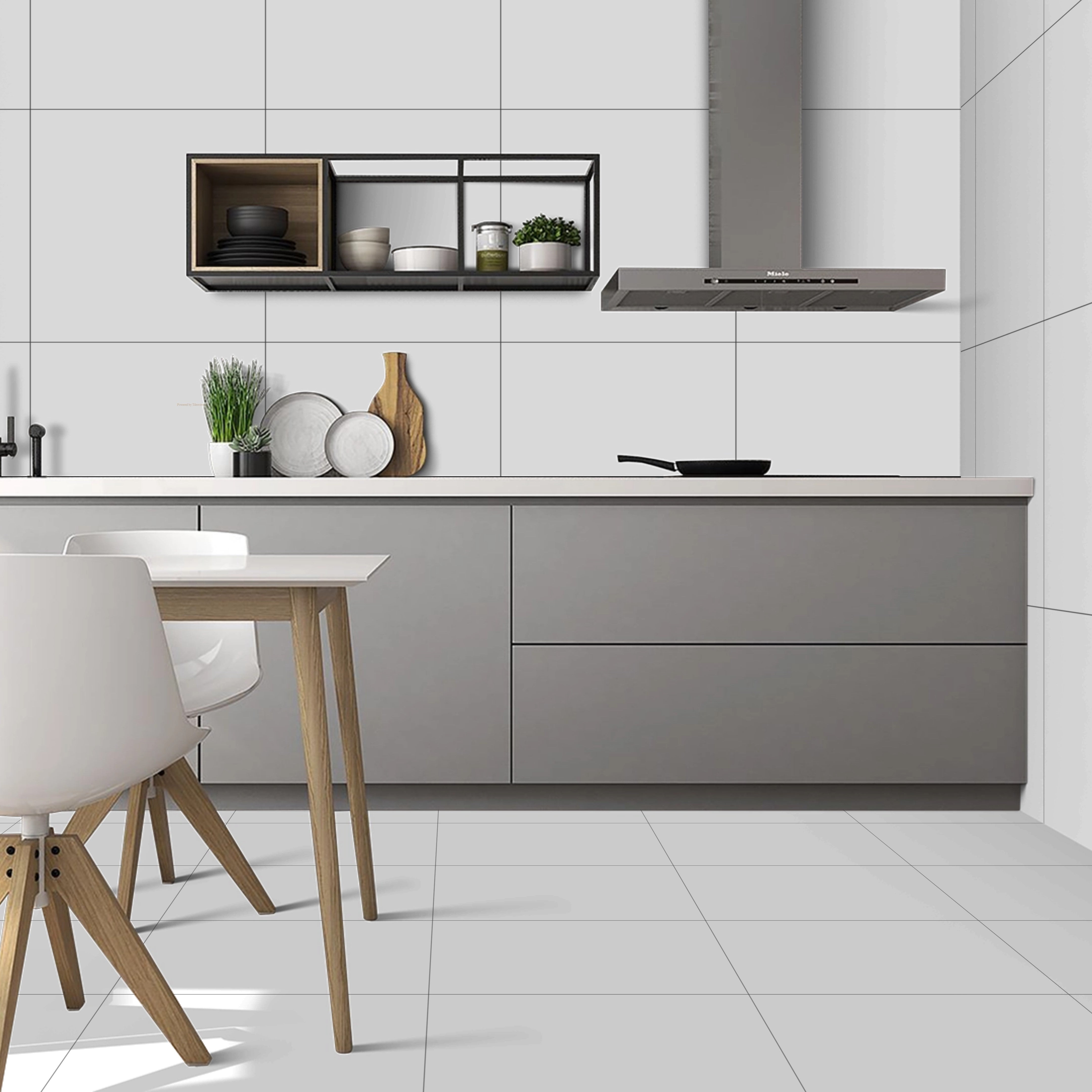 Plain White Gloss Porcelain 60x60cm Wall and Floor Tiles