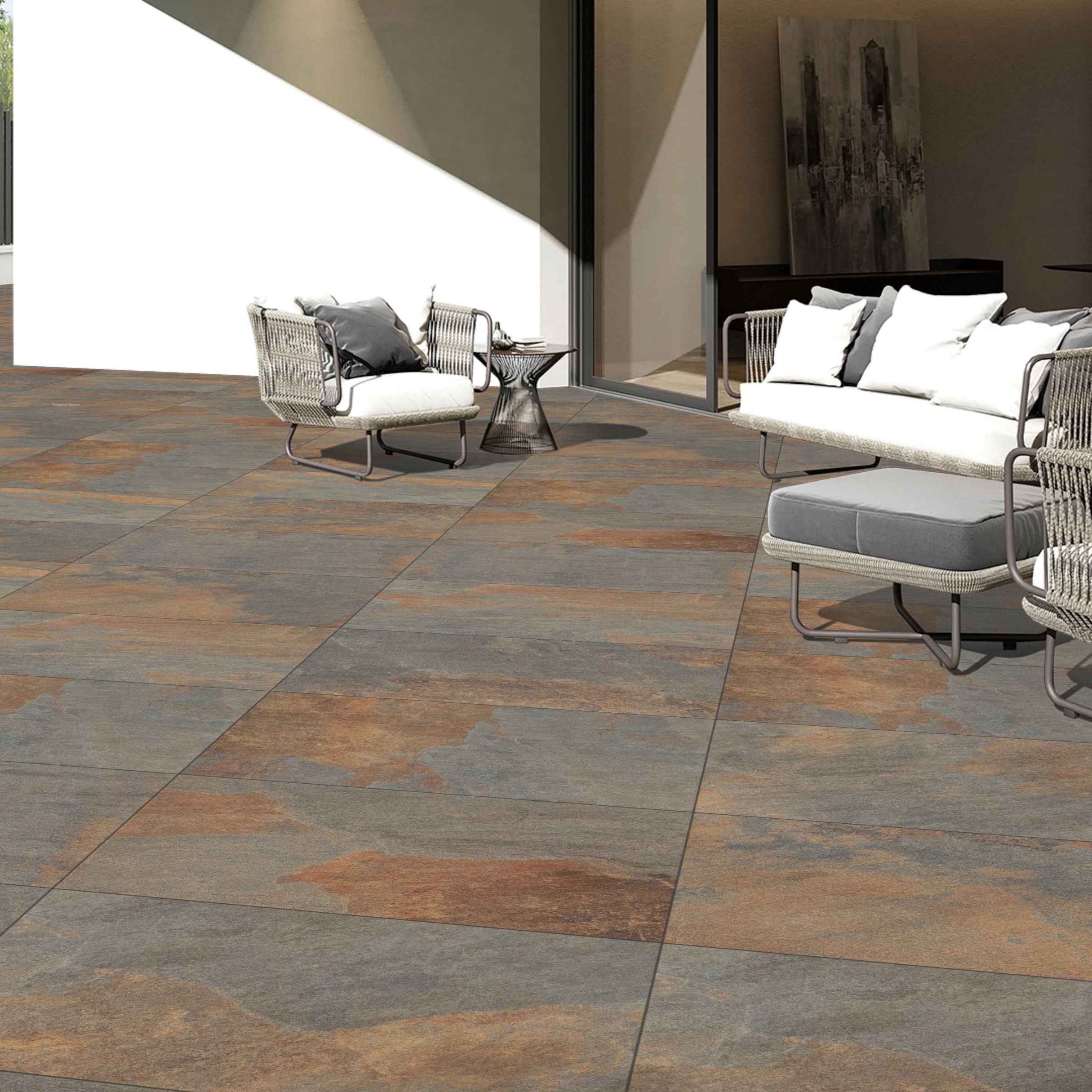 Pennsylvania Bluestone Porcelain 60x90cm Anti Slip Outdoor Parking Garden Matt Tiles