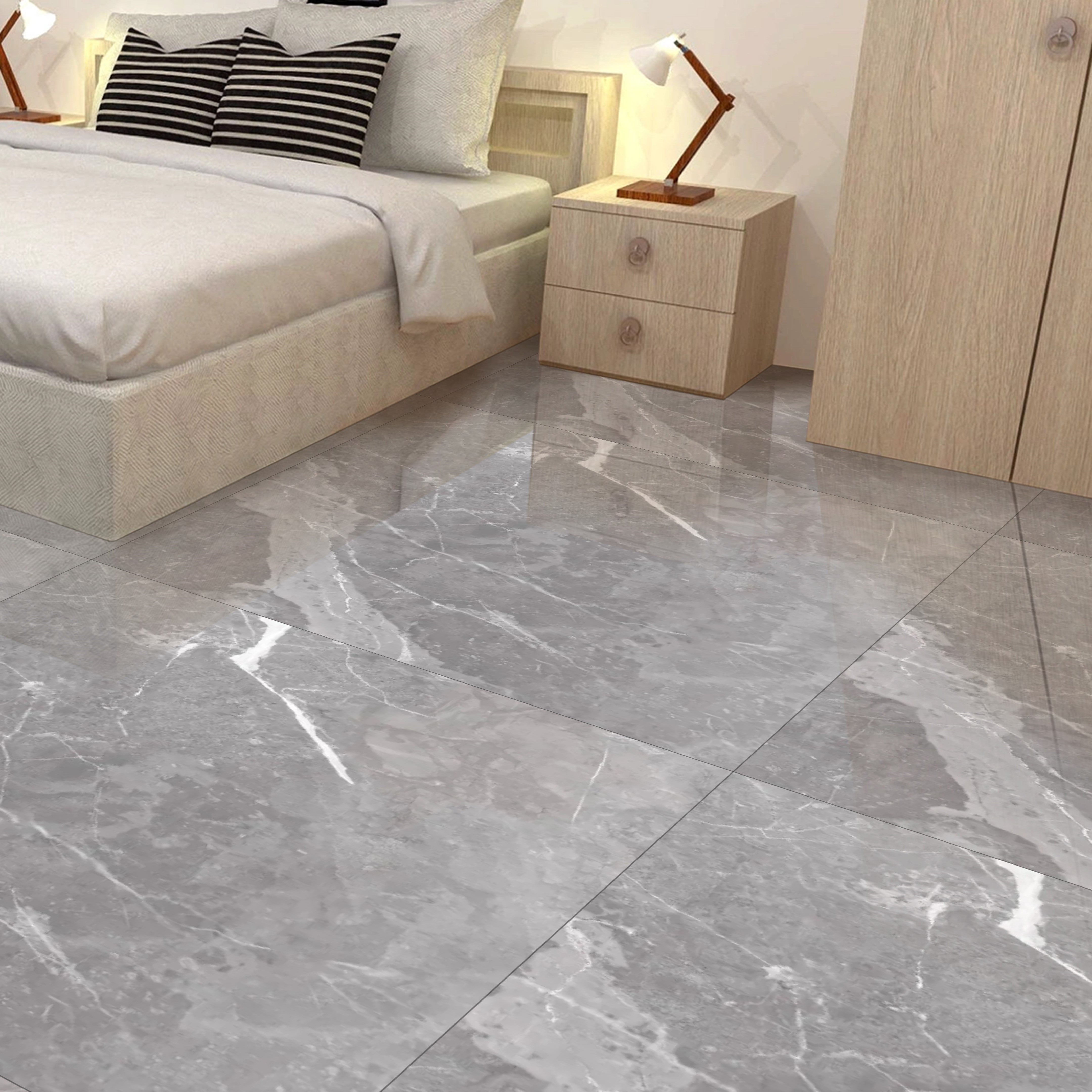 Suri Grey Marble Polished Porcelain 120x120cm Kitchen Bathroom Wall Floor Tile