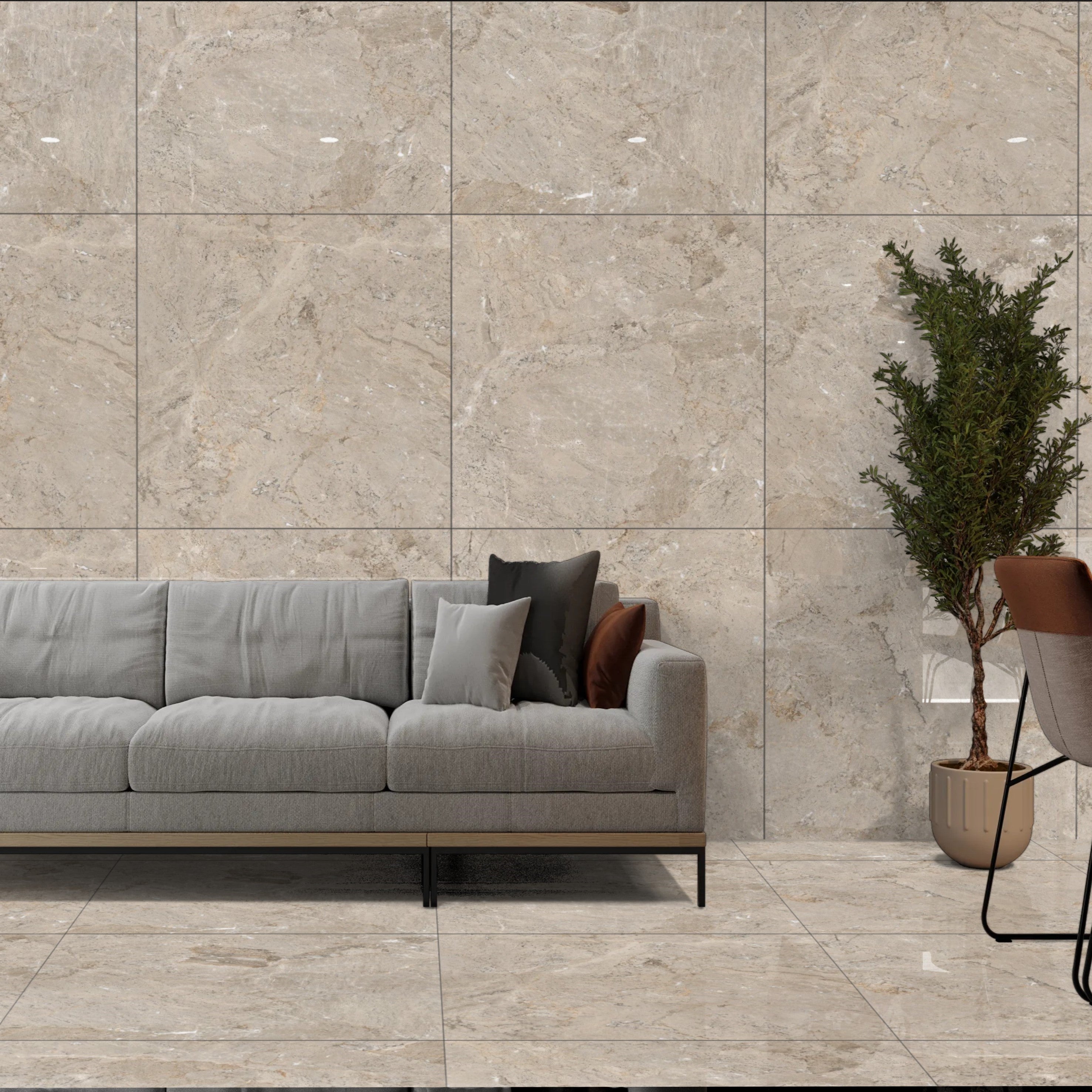 Misty Dream Grey Porcelain 60x60cm Wall And Floor Tile