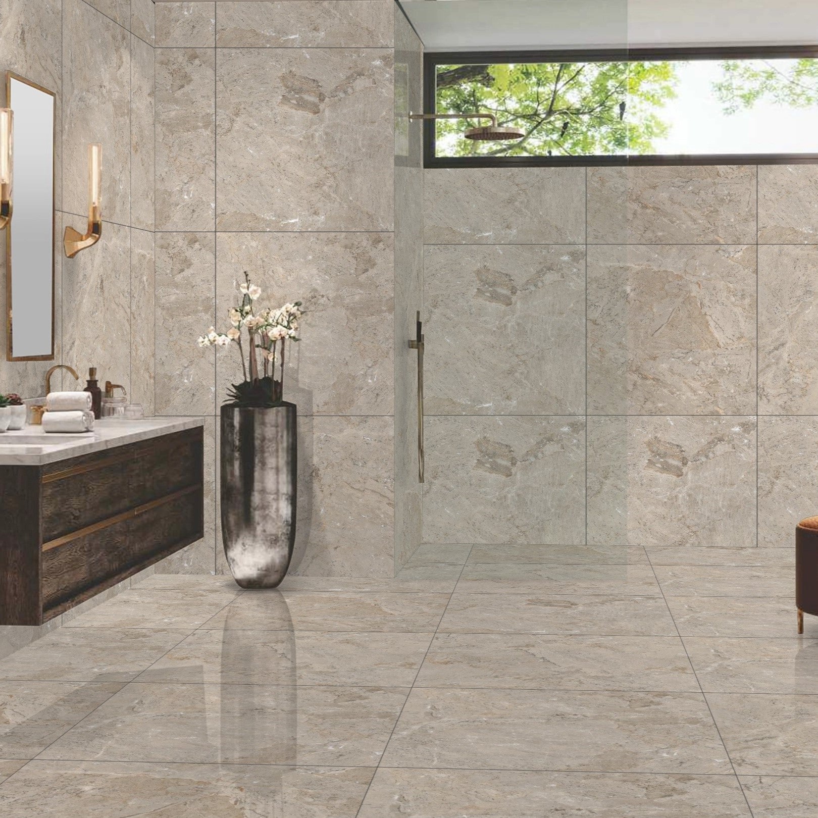 Misty Dream Grey Porcelain 60x60cm Wall And Floor Tile