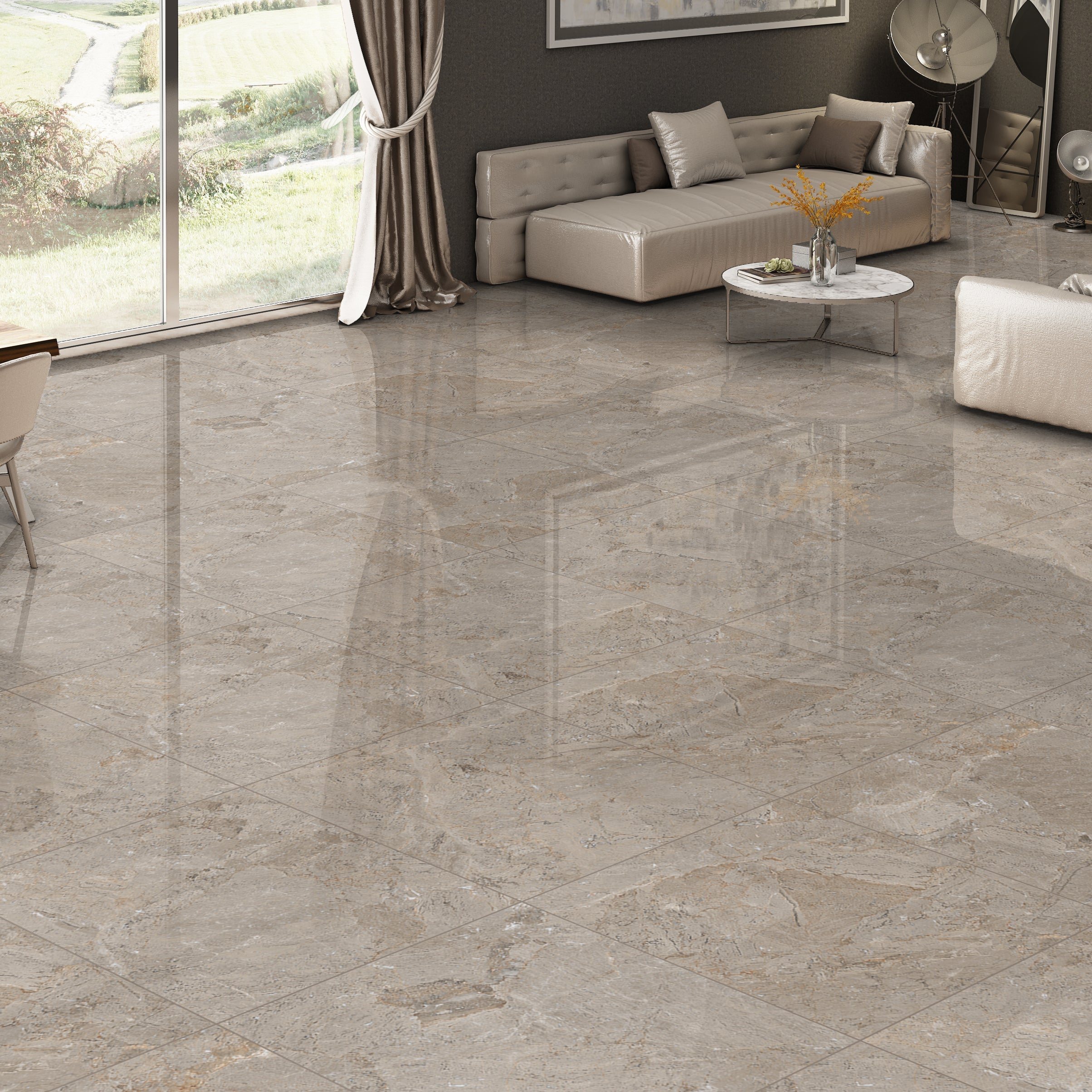 Misty Dream Grey Porcelain 60x60cm Wall And Floor Tile