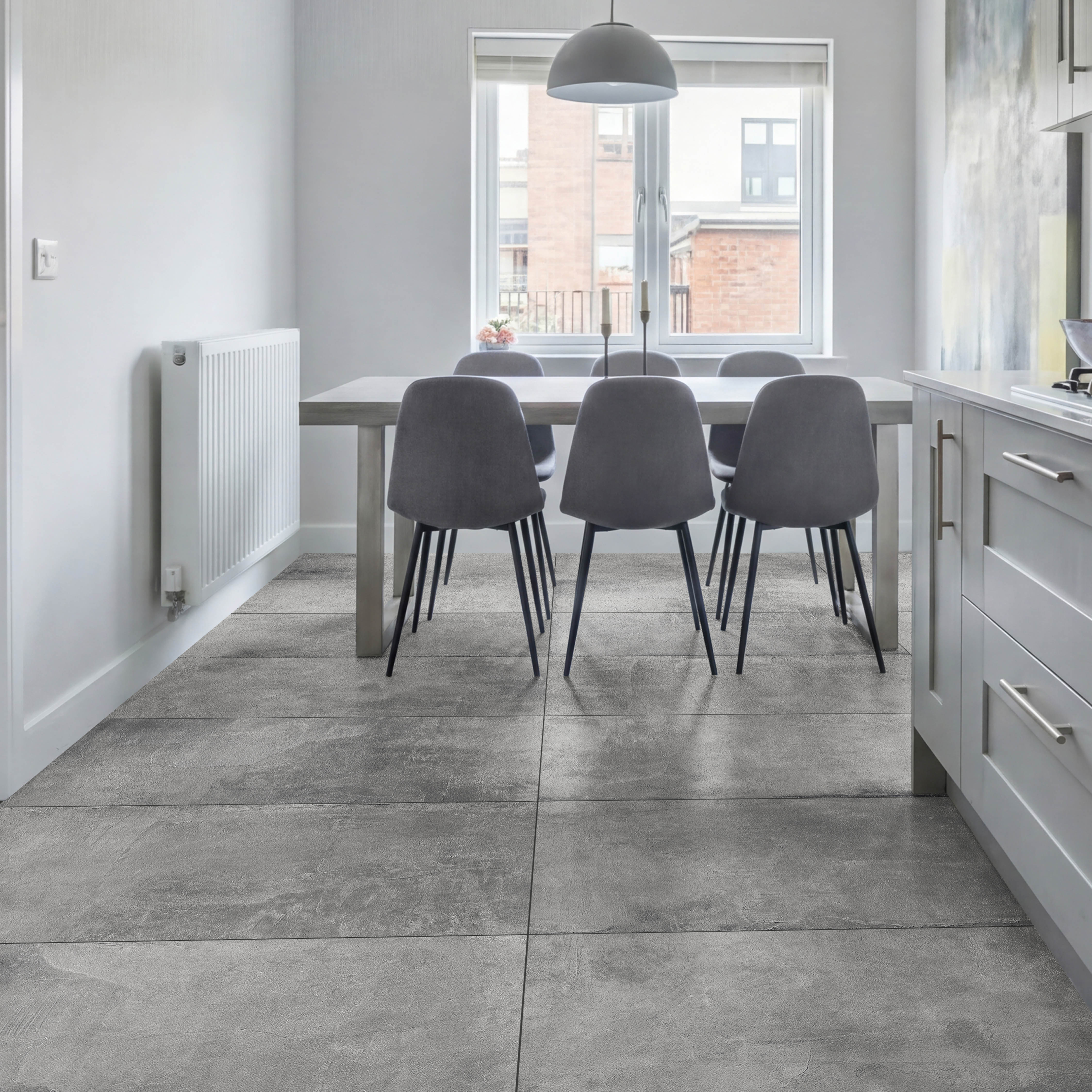 Slate Ash Grey Sugar Effect Porcelain 60x120cm Wall and Floor Tile ...