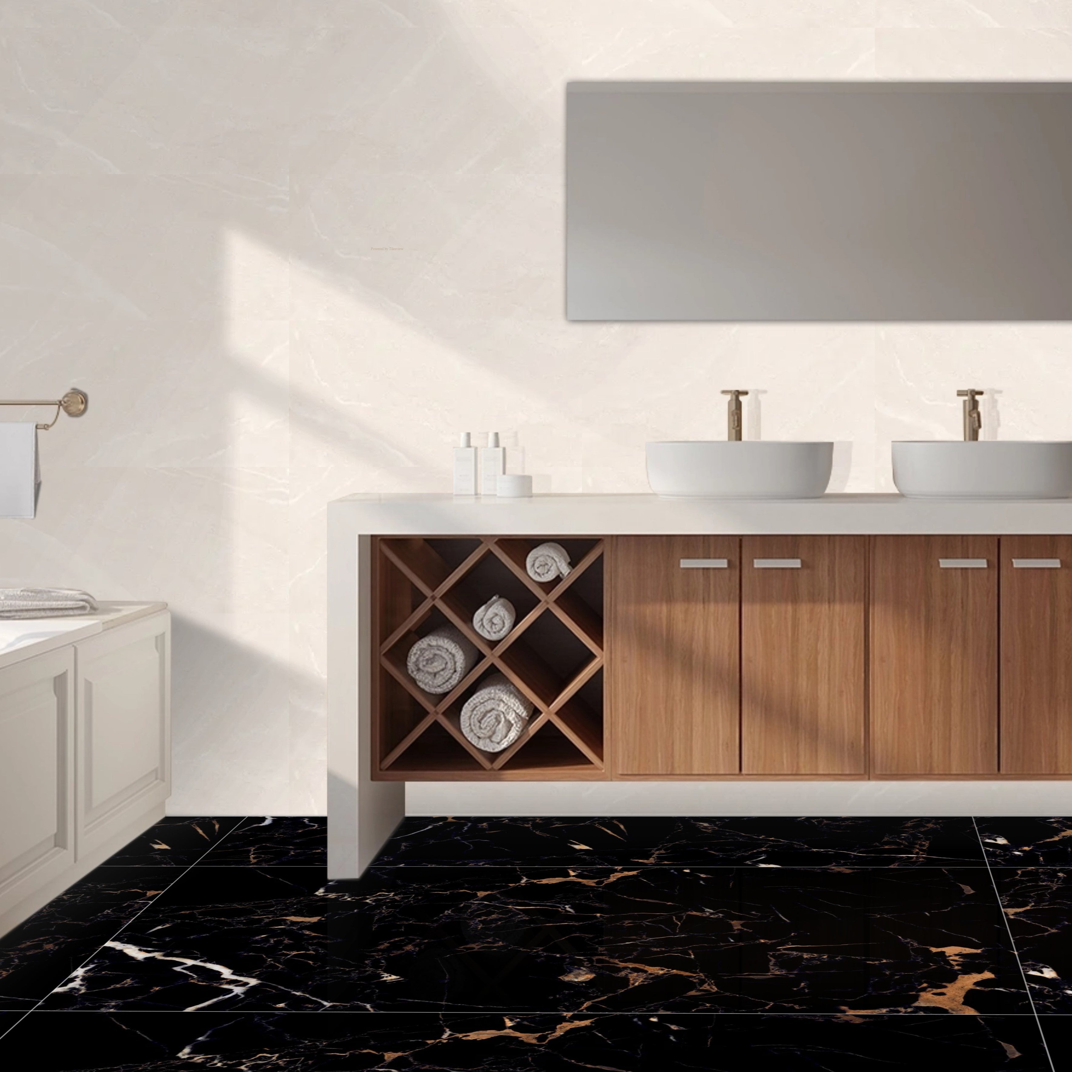 Storm Black High Gloss Porcelain 60x120cm Wall Floor Tiles