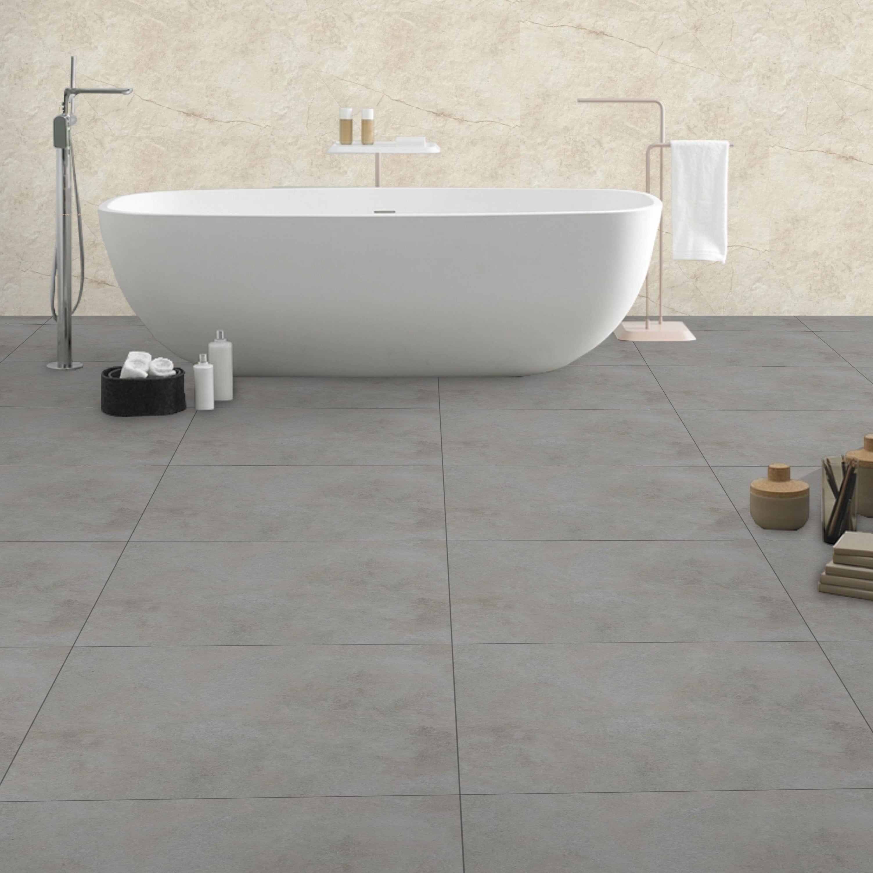 Slatewing Smokey Grey Stone Effect Porcelain 60x60cm Wall And Floor Tile