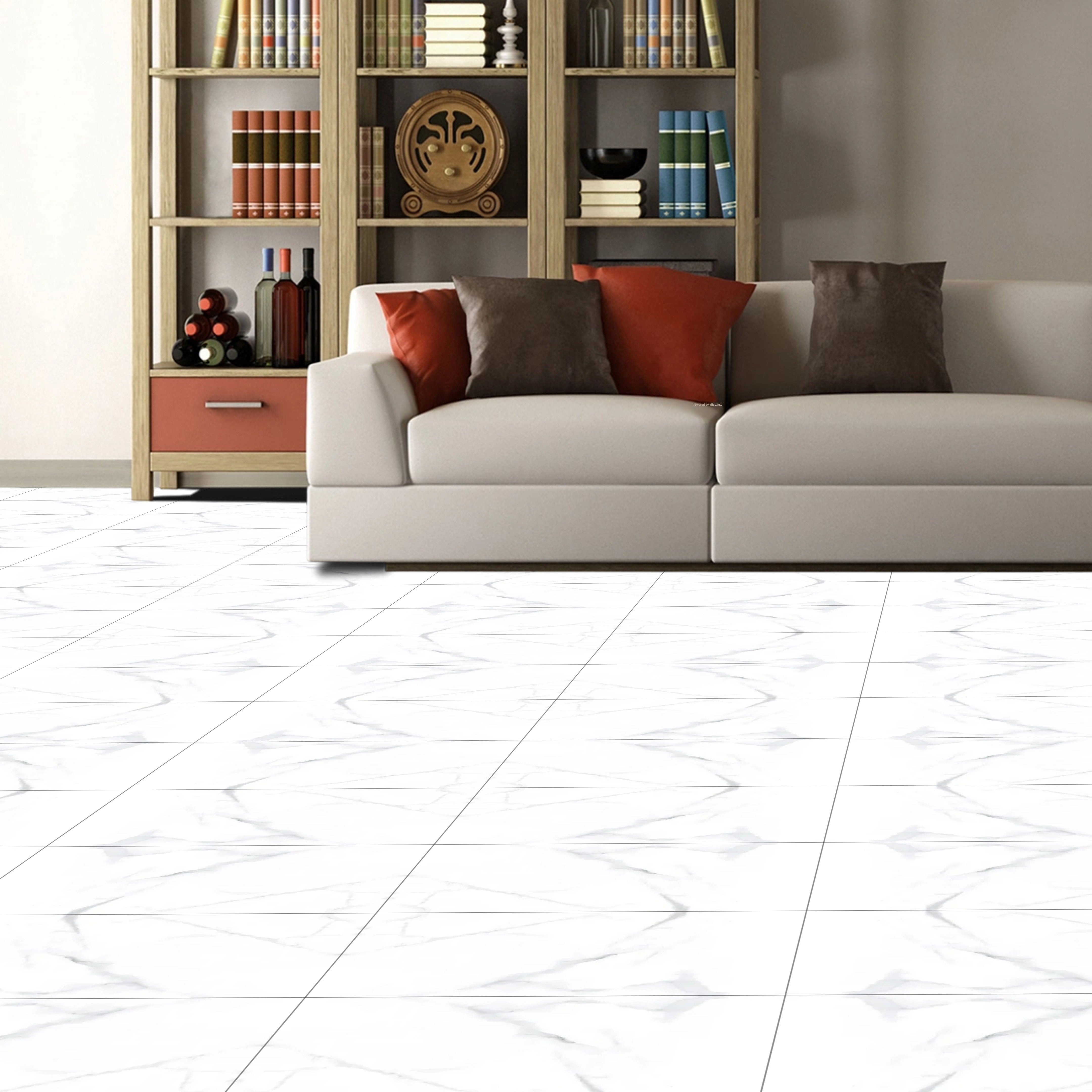 Gleam Carrara White Marble Matt Ceramic Wall Rectified Tiles 30x60cm