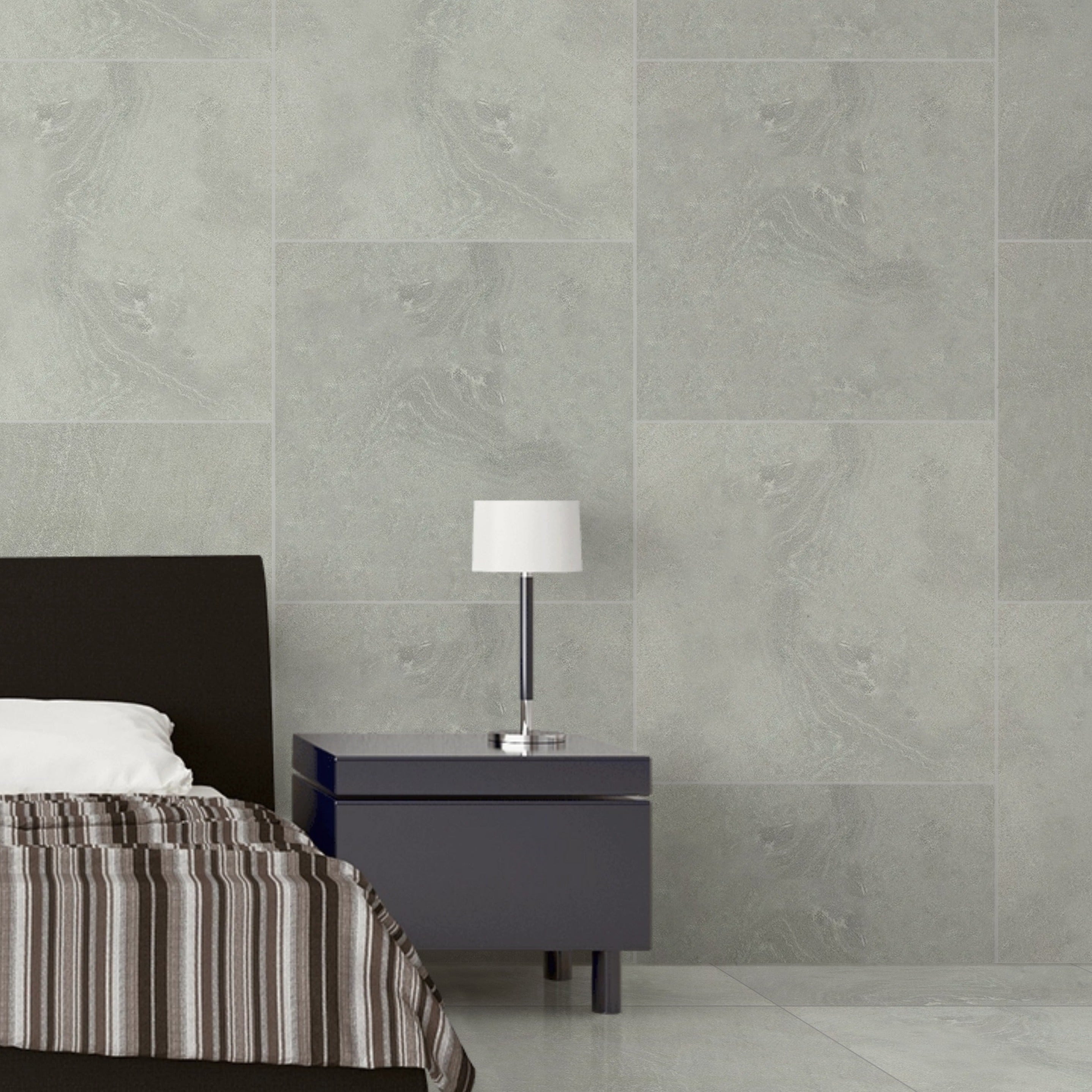 Whispering Storm Grey Gloss 60x60cm Porcelain Wall Floor Tile