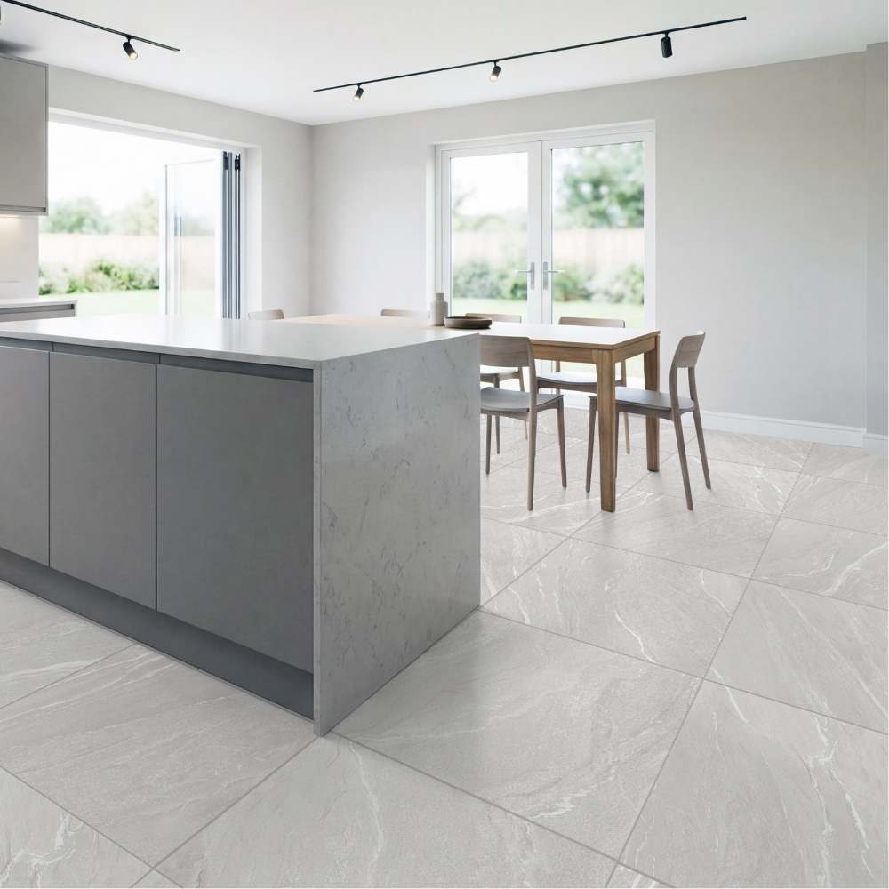 Yorkshire Bianco Matt Porcelain Wall Floor Kitchen Bathroom Tiles 60x6 ...
