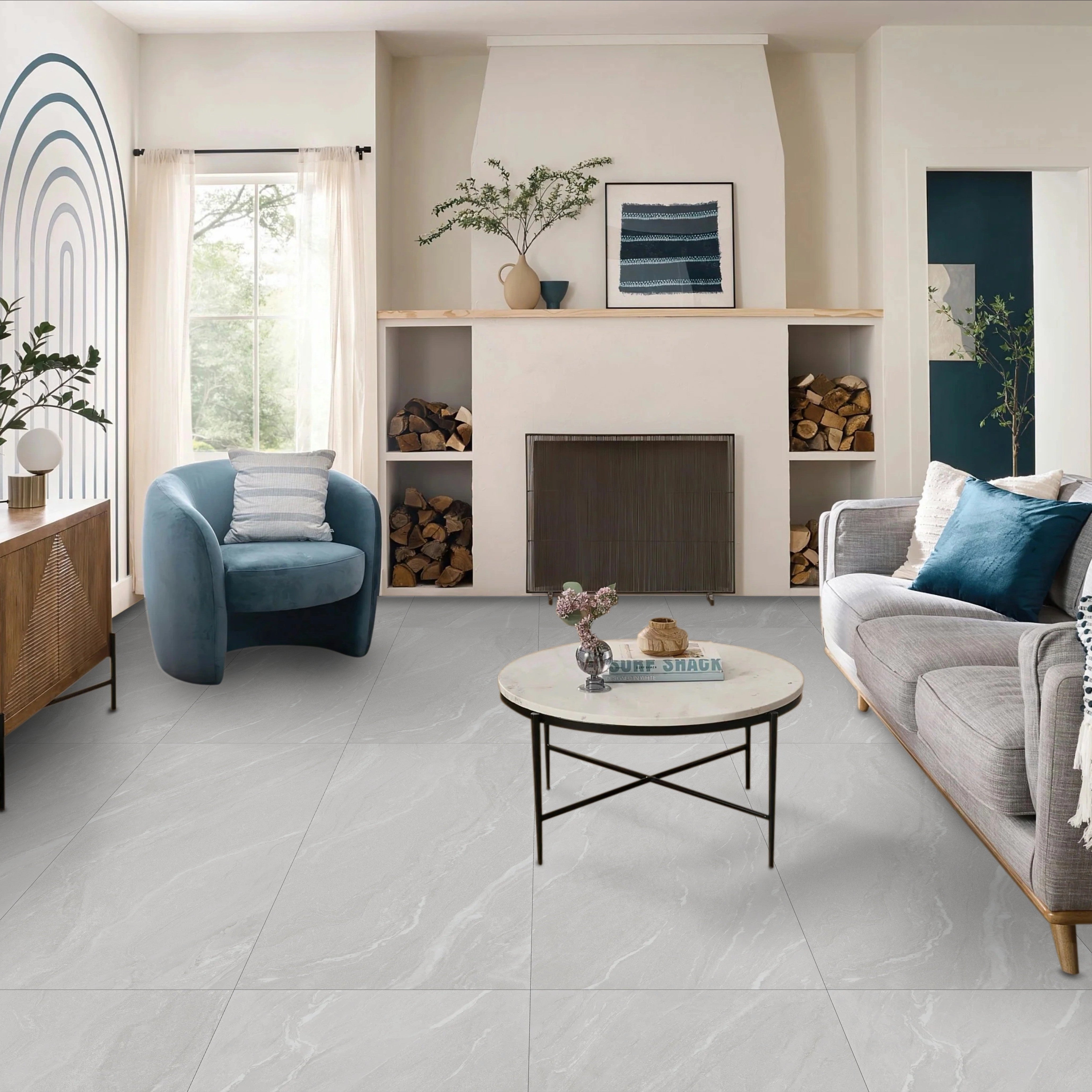 Yorkshire Bianco Matt Porcelain 60x120cm Wall and Floor Tiles