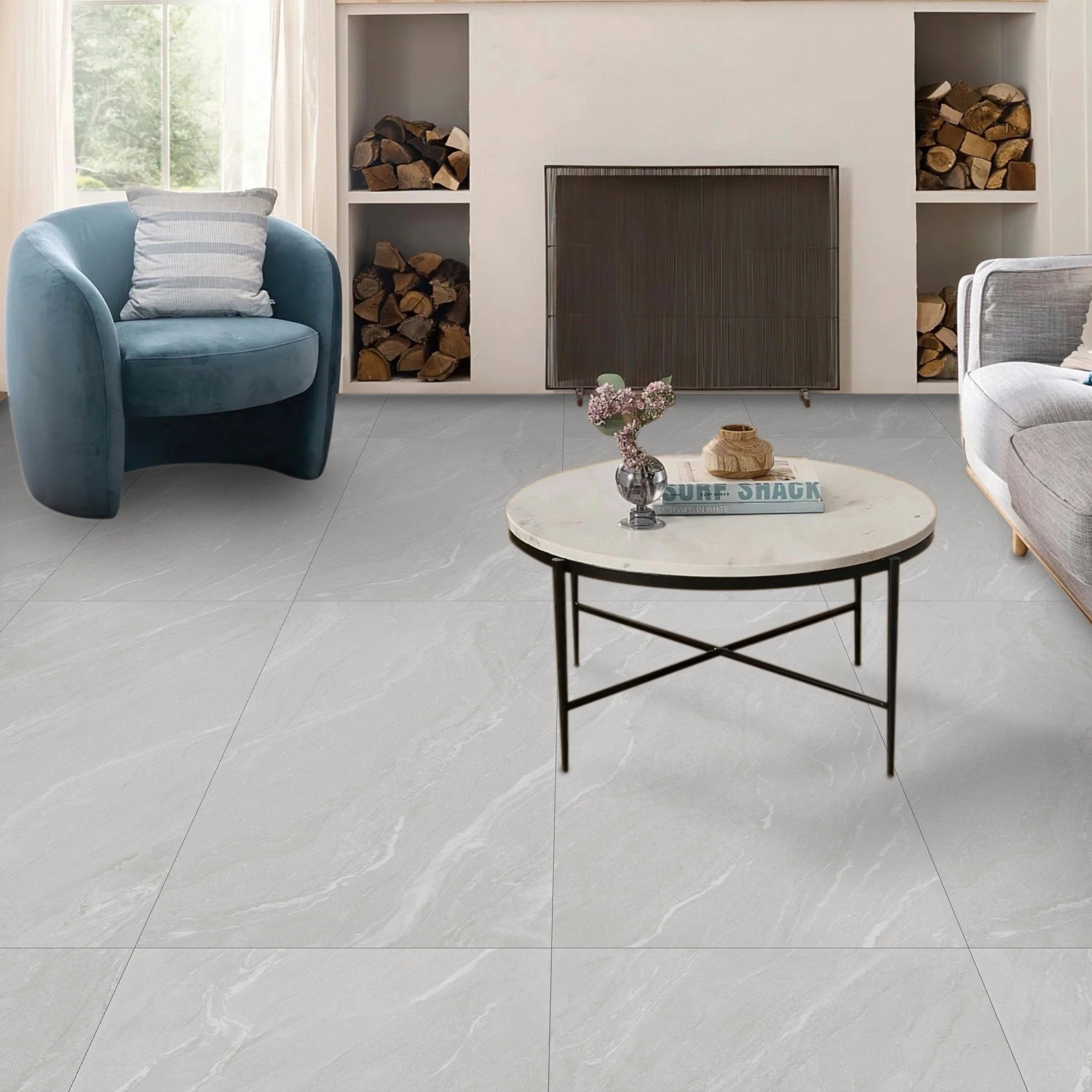 Yorkshire Bianco Matt Porcelain 60x120cm Wall and Floor Tiles
