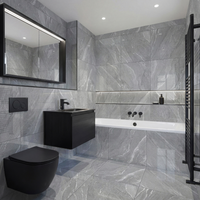 Yorkshire Grey Gloss Porcelain Wall Floor Kitchen Bathroom Tiles 60x60cm