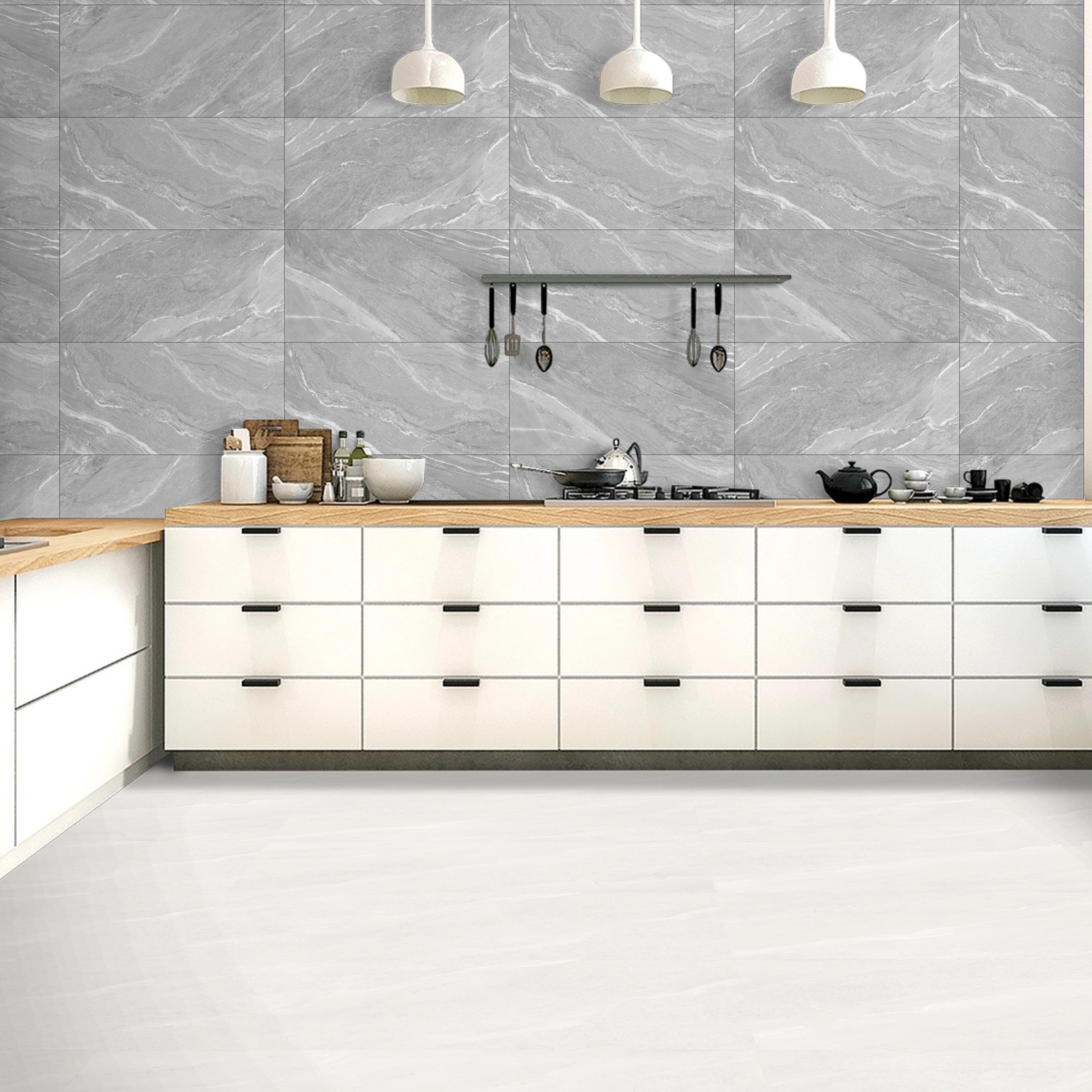 Yorkshire Grey Matt 30X60cm Bathroom Kitchen Ceramic Wall Tile