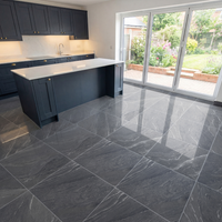 Yorkshire Nero Gloss Porcelain Wall Floor Kitchen Bathroom Tiles 60x60cm