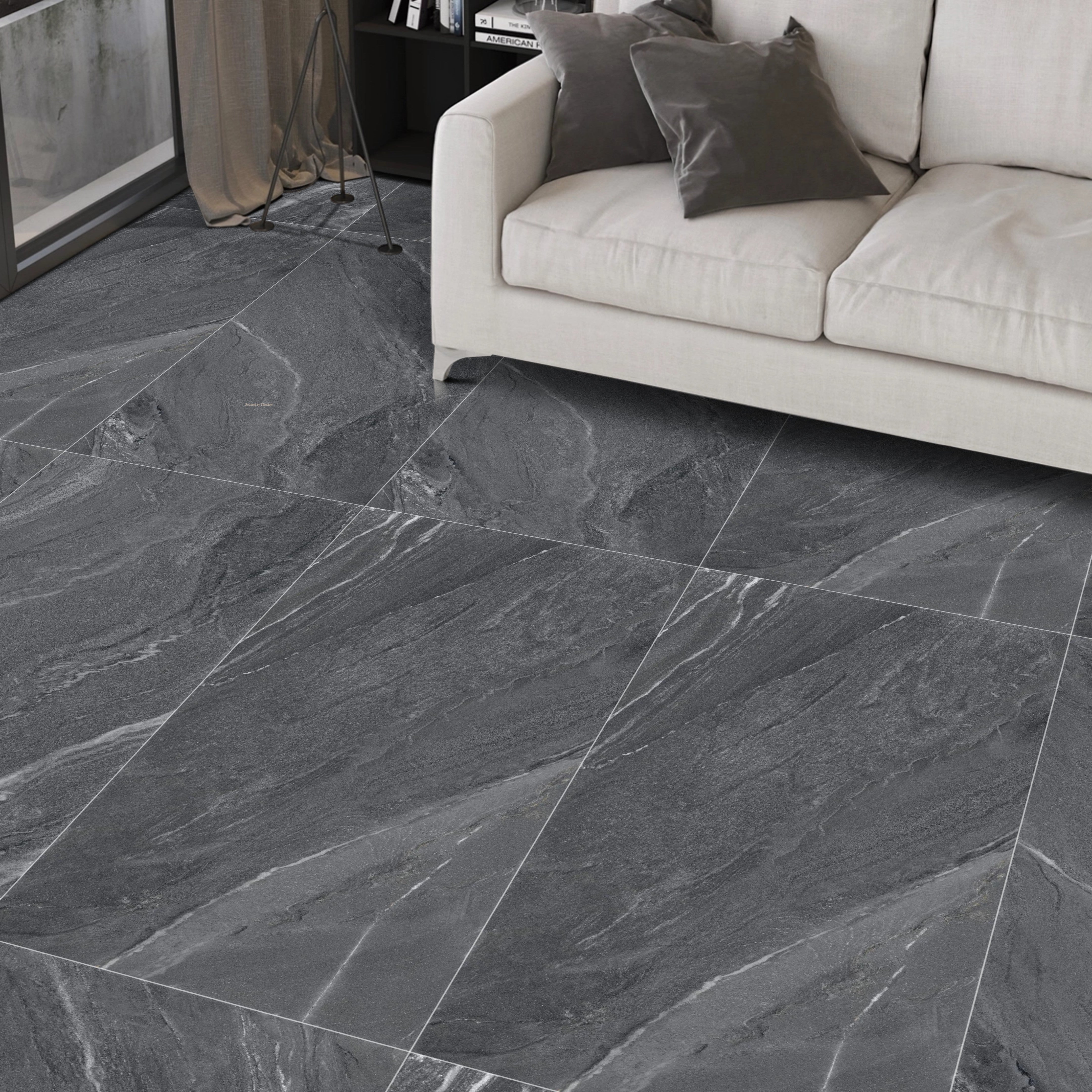 Yorkshire Nero Gloss Porcelain 60x120cm Wall and Floor Tiles