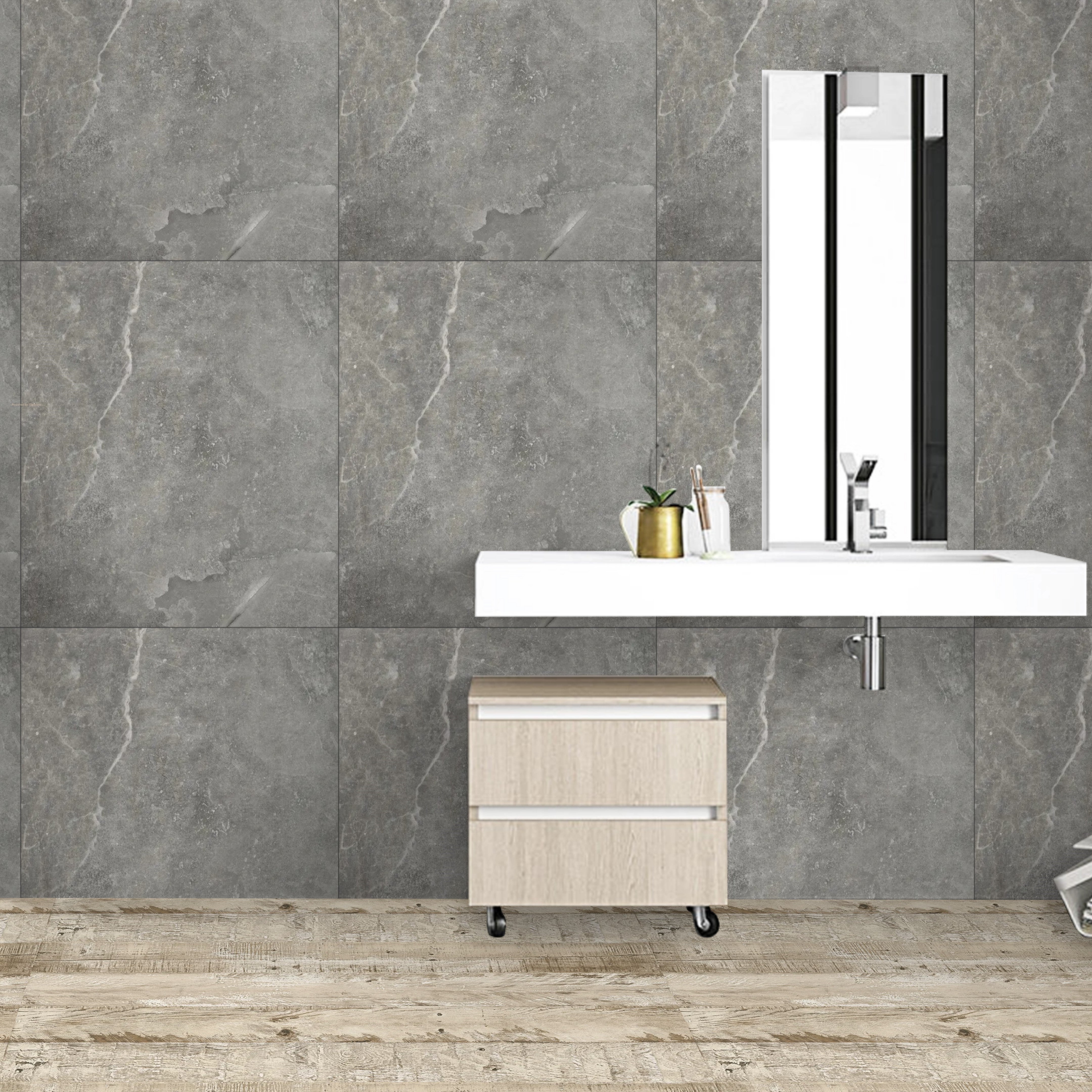 Ash Grey tiles 59.5x59.5cm Matt Porcelain Tiles