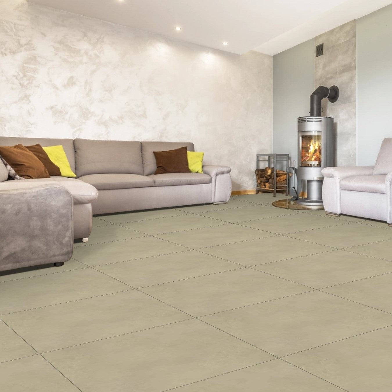 Slate Mist Beige Matt Porcelain 60x60cm Wall And Floor Tile