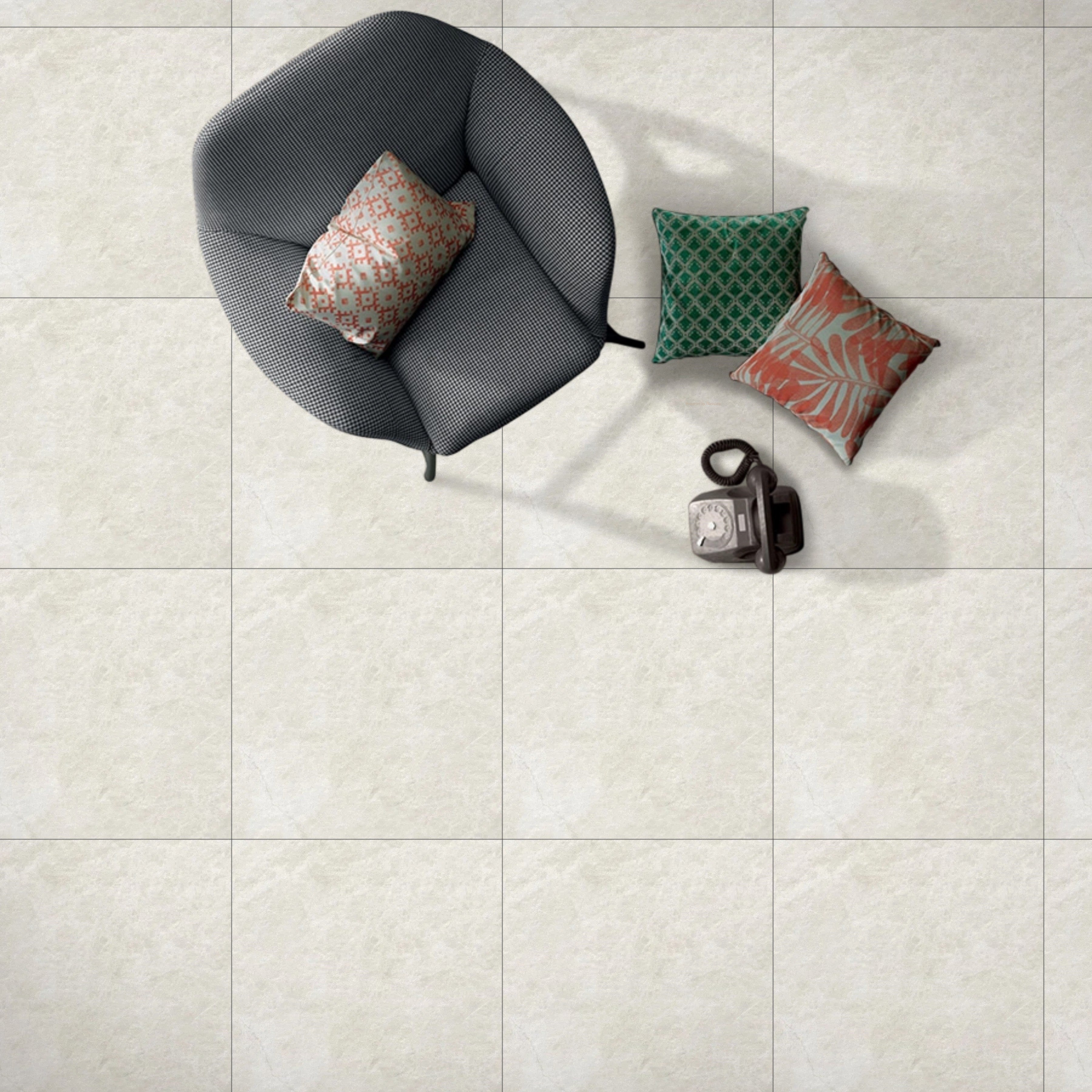 Concrete White tiles 59.5x59.5cm Matt Porcelain Tiles