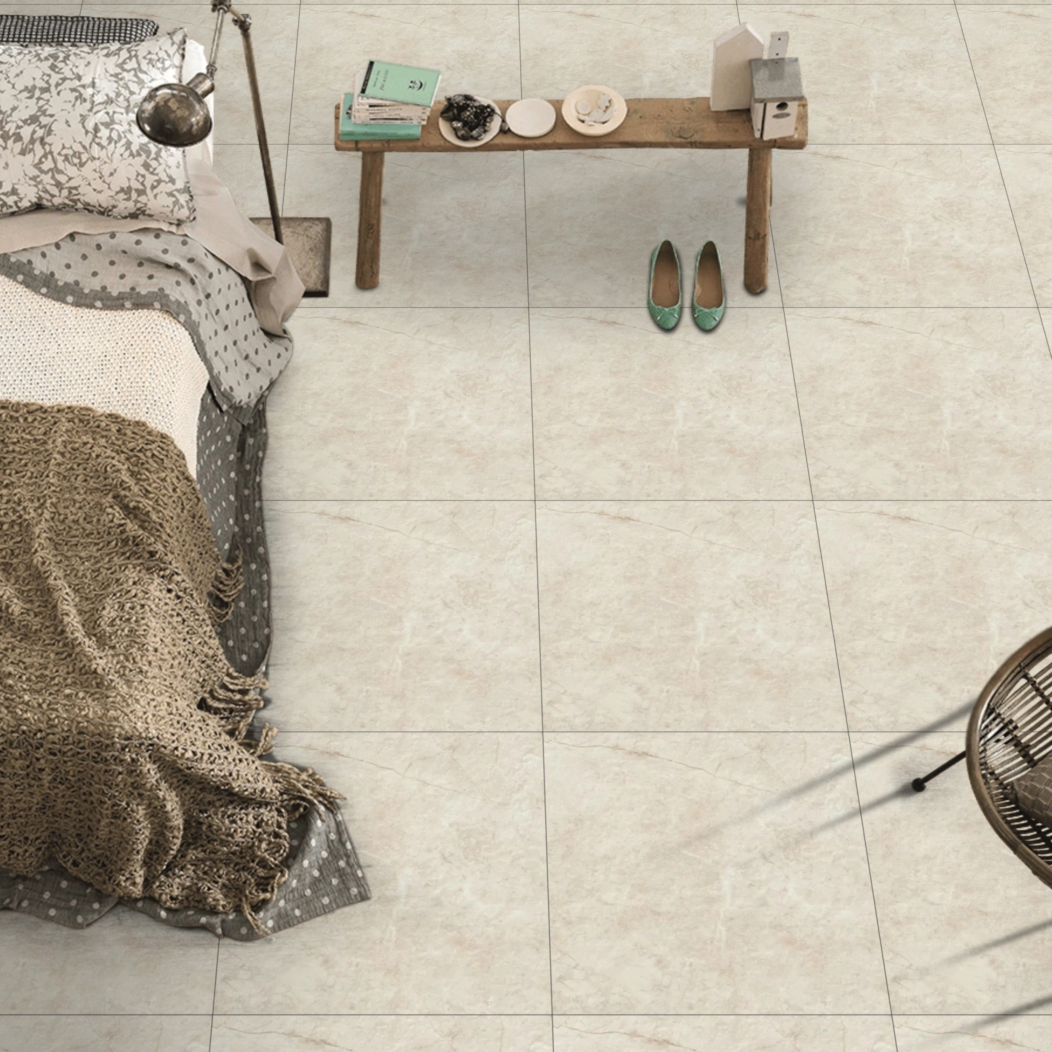 Concrete Beige Matt Porcelain 59.5X59.5cm Wall Floor Tile