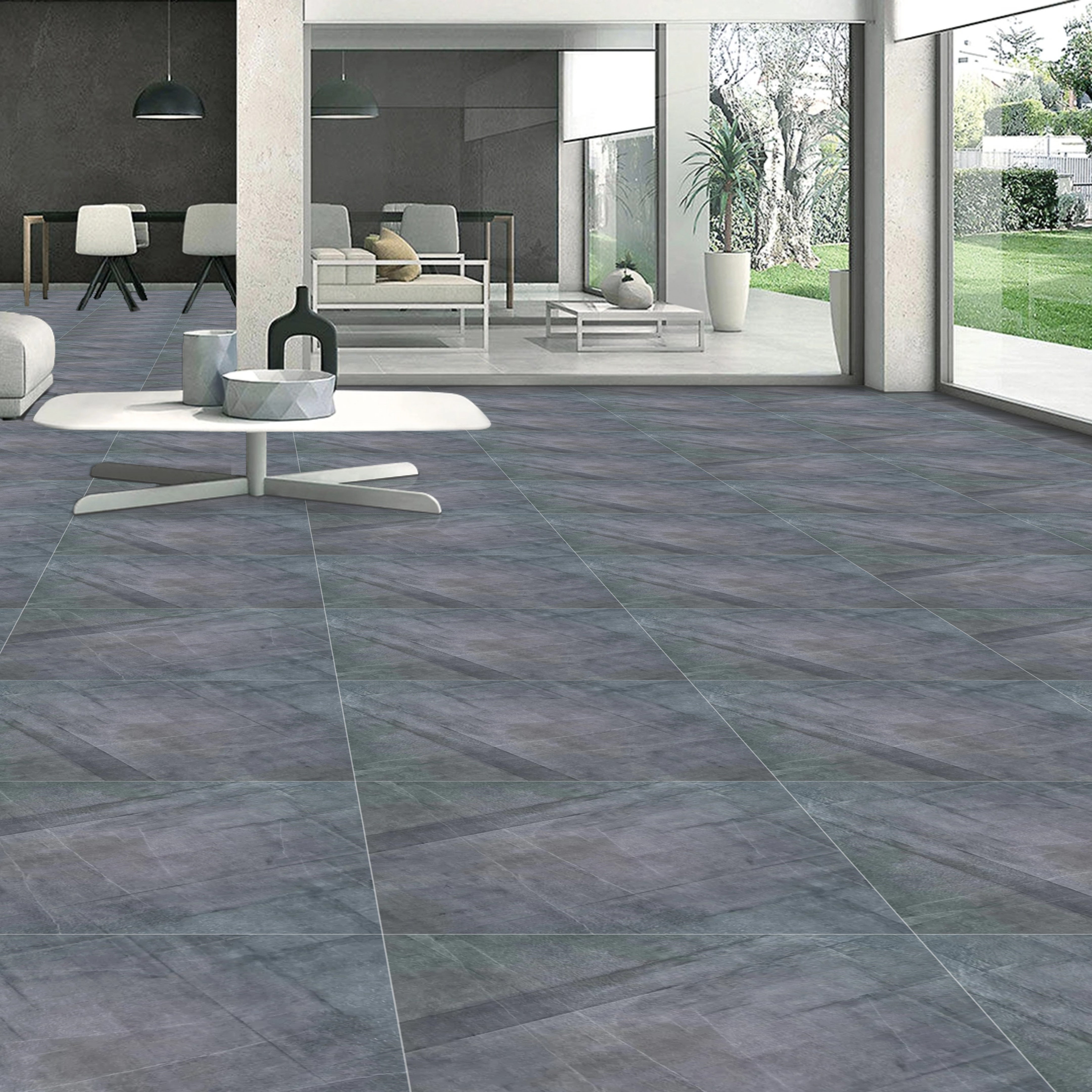 Shadow Silk Grey Textured Porcelain 60X60cm Wall Floor Tiles