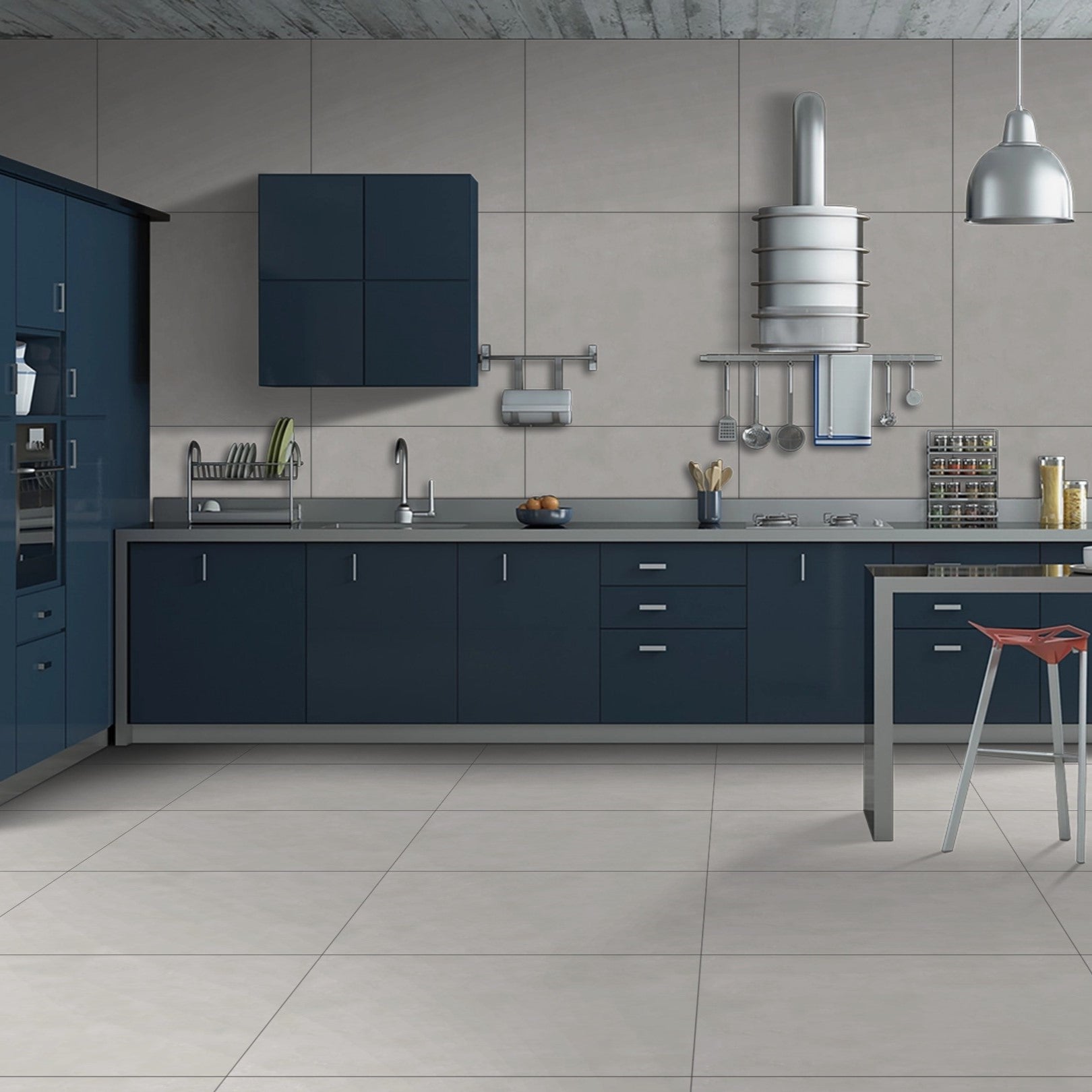 Notion Grey Concrete Effect Porcelain 60x60cm Wall And Floor Tile