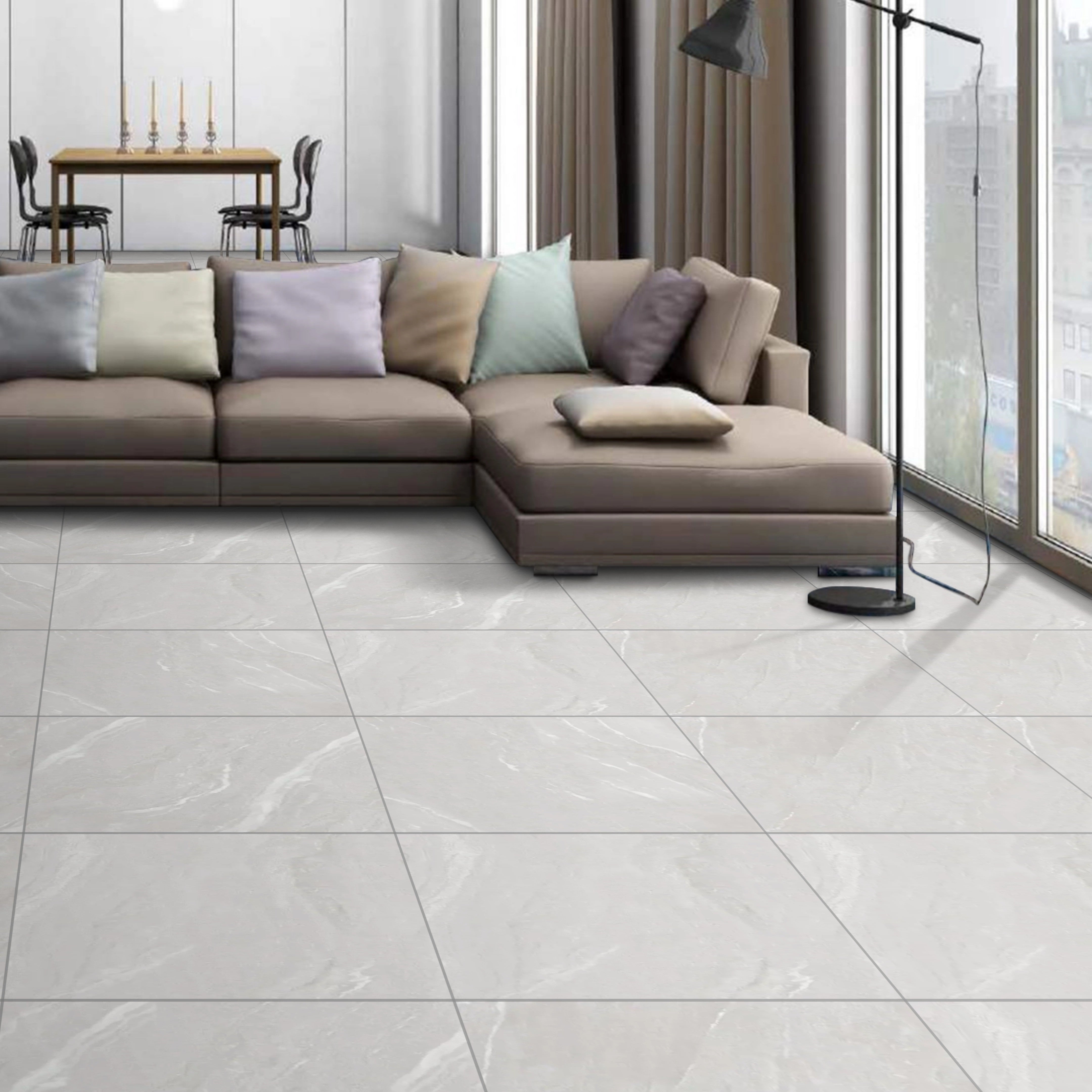 Yorkshire Bianco Matt Porcelain Wall Floor Kitchen Bathroom Tiles 60x60cm