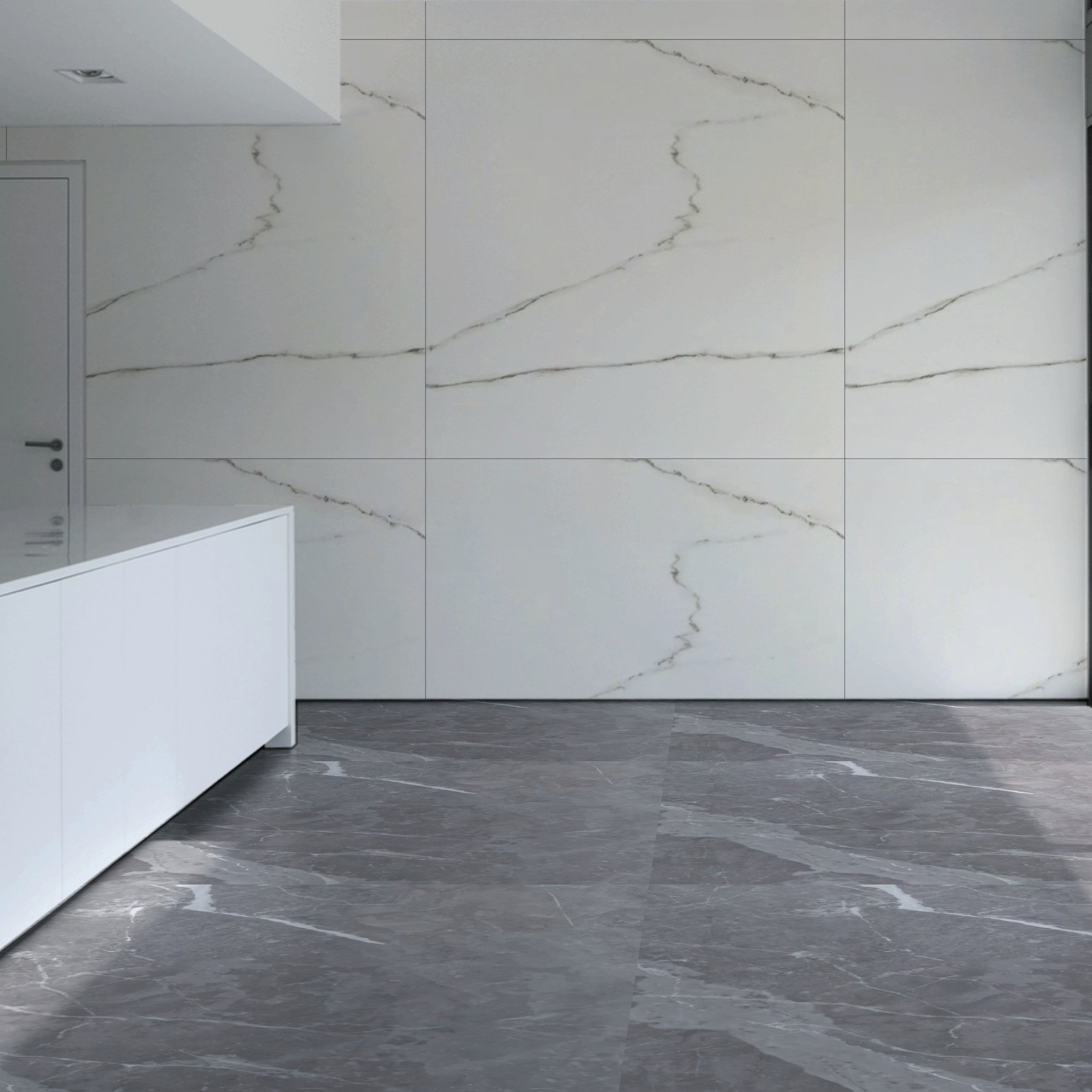 Ario White Polished Marble Porcelain 120x120cm Wall and Floor Tiles