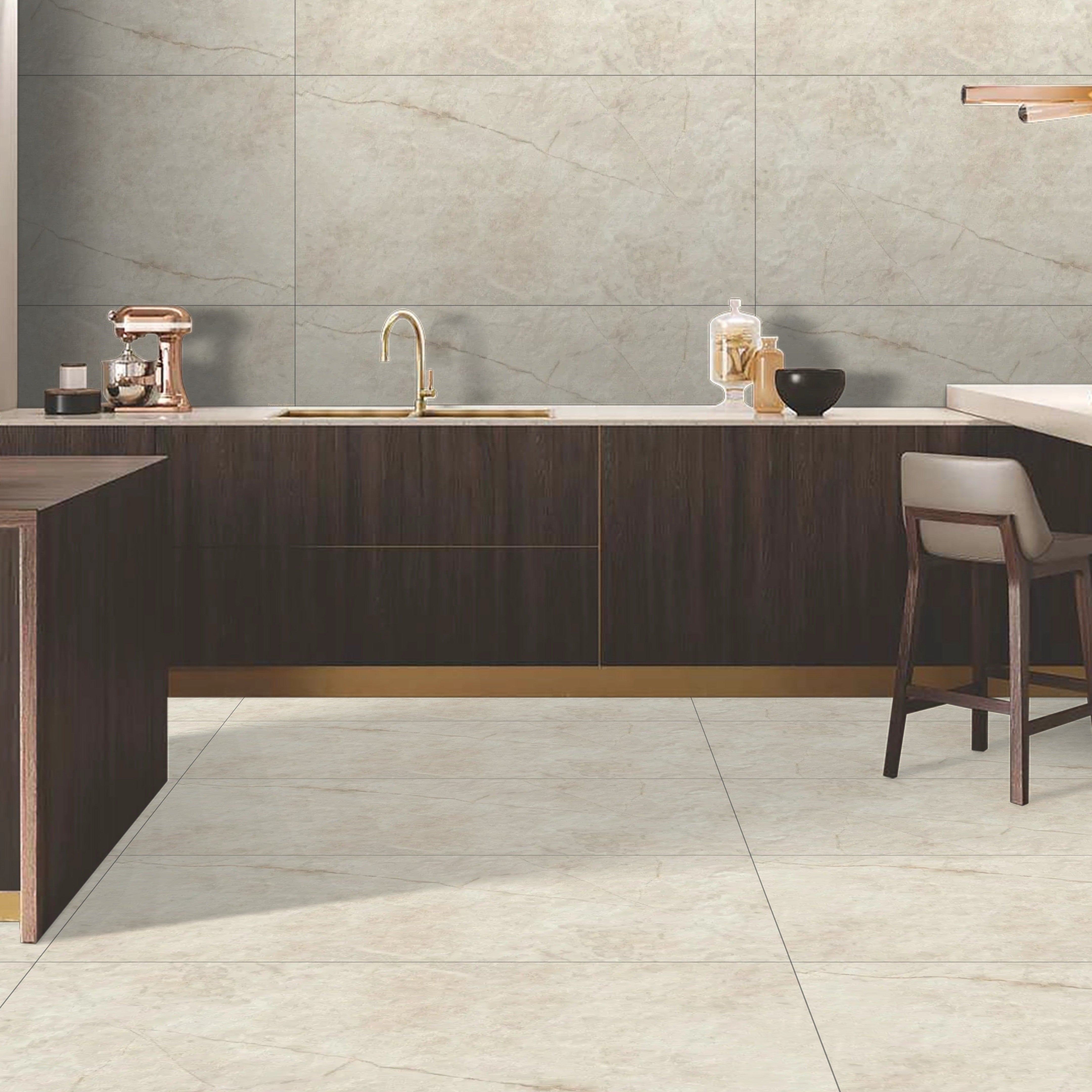 Concrete Beige Matt Porcelain 59.5X120cm Wall Floor Tile