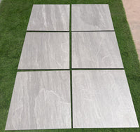 Kandla Grey Outdoor Porcelain Paving Slabs 600x600mm R11 Anti‑Slip 20mm