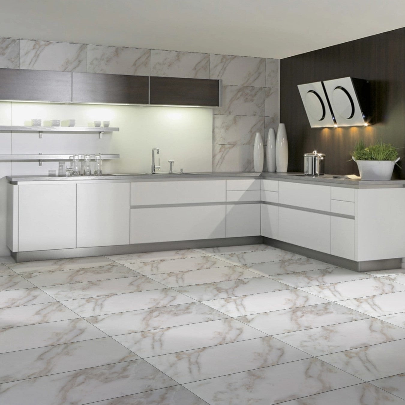 Golden Ivory Marble Polished Porcelain 30X60cm Wall and Floor Tiles