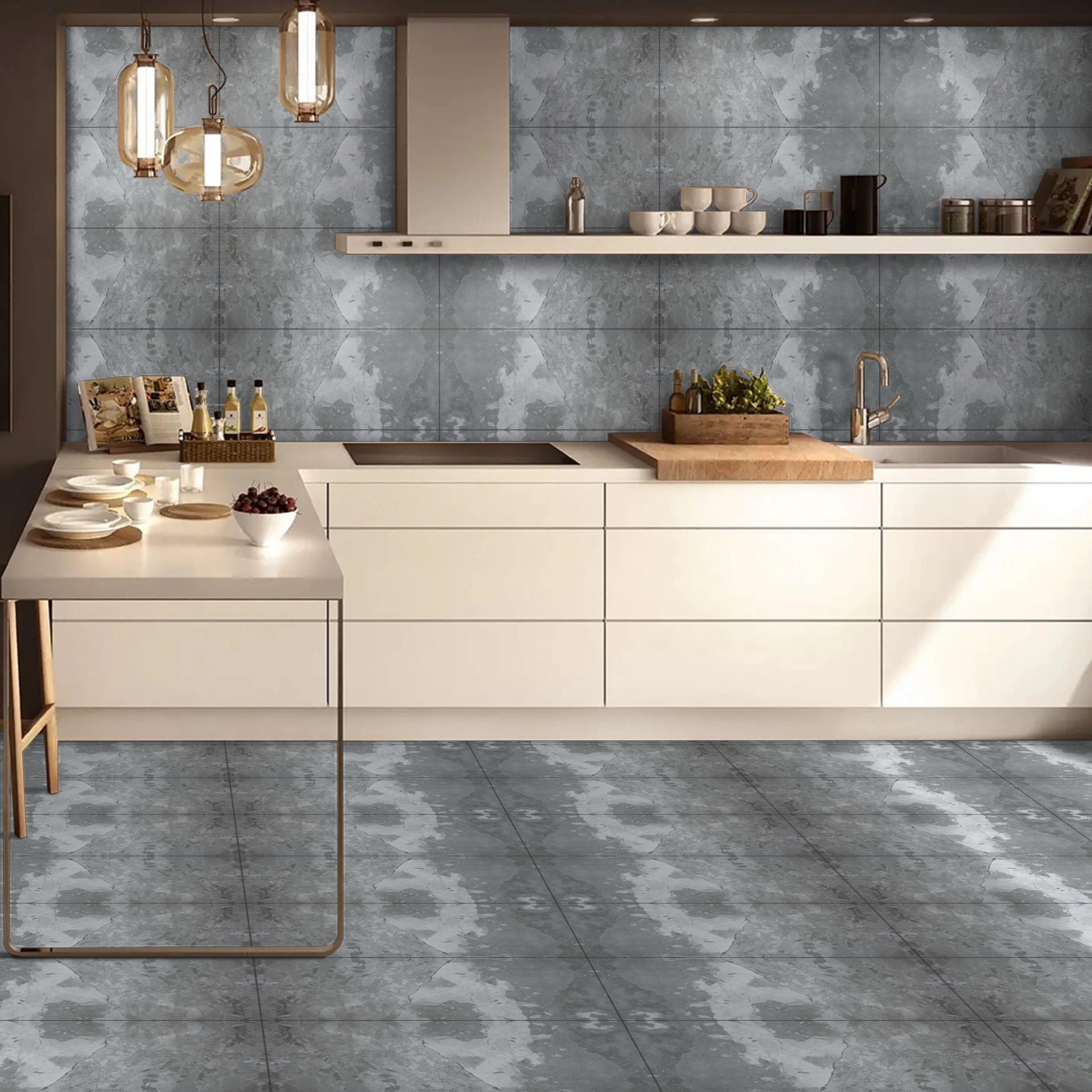 Lejana Grey Marble Matt Porcelain Wall Floor Tile 30x60cm