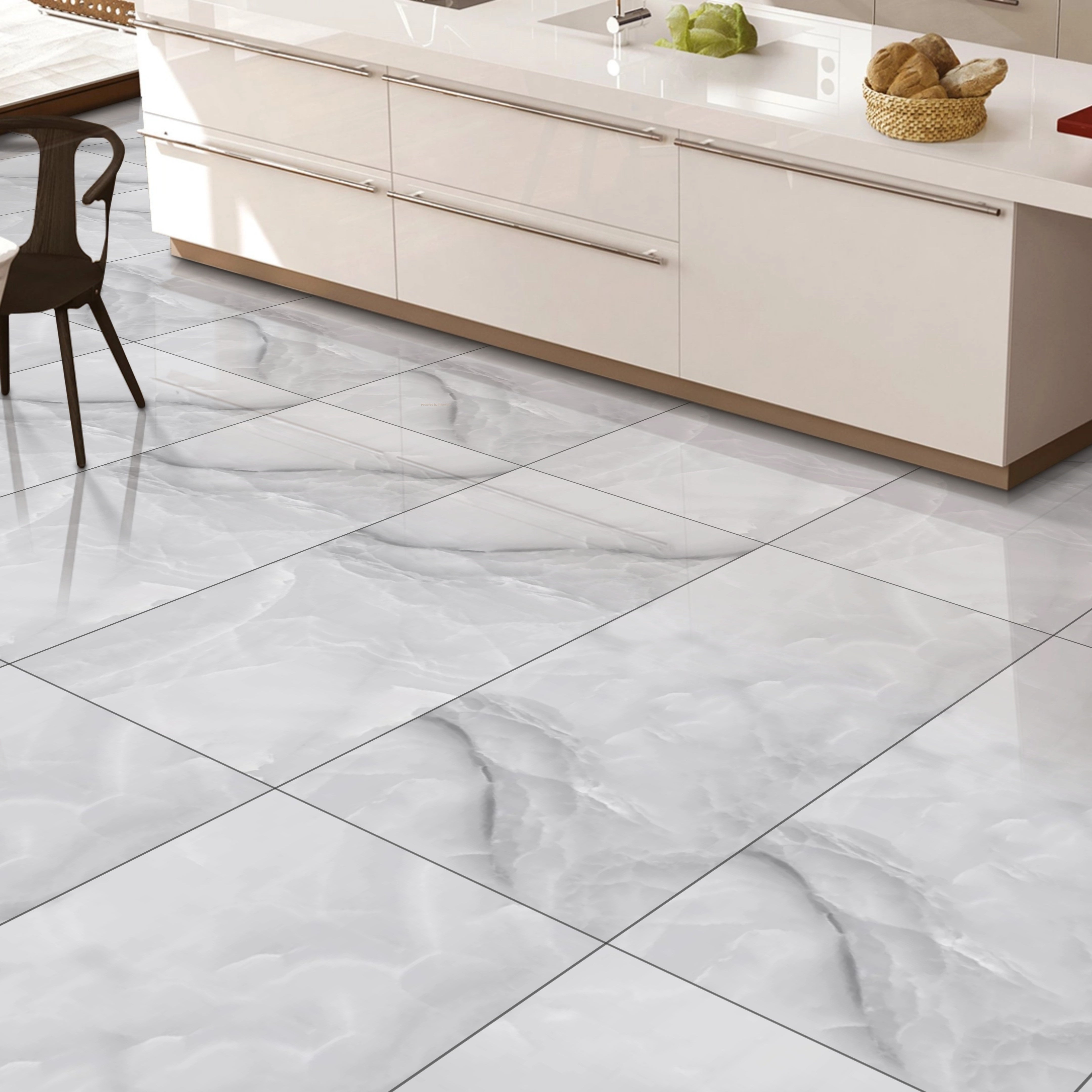 Moonlit Mercury Grey Gloss Porcelain 60x120cm Wall and Floor Tiles