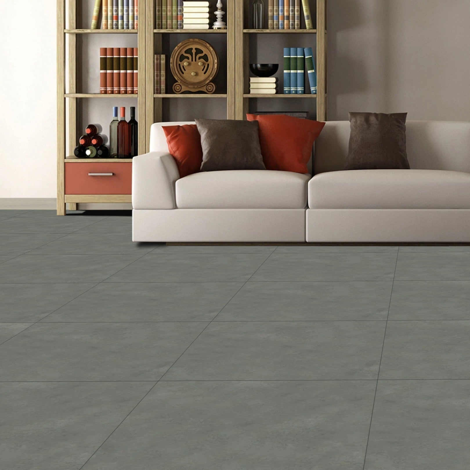 Notion Dark Grey Concrete Effect Porcelain 60x60cm Wall And Floor Tile