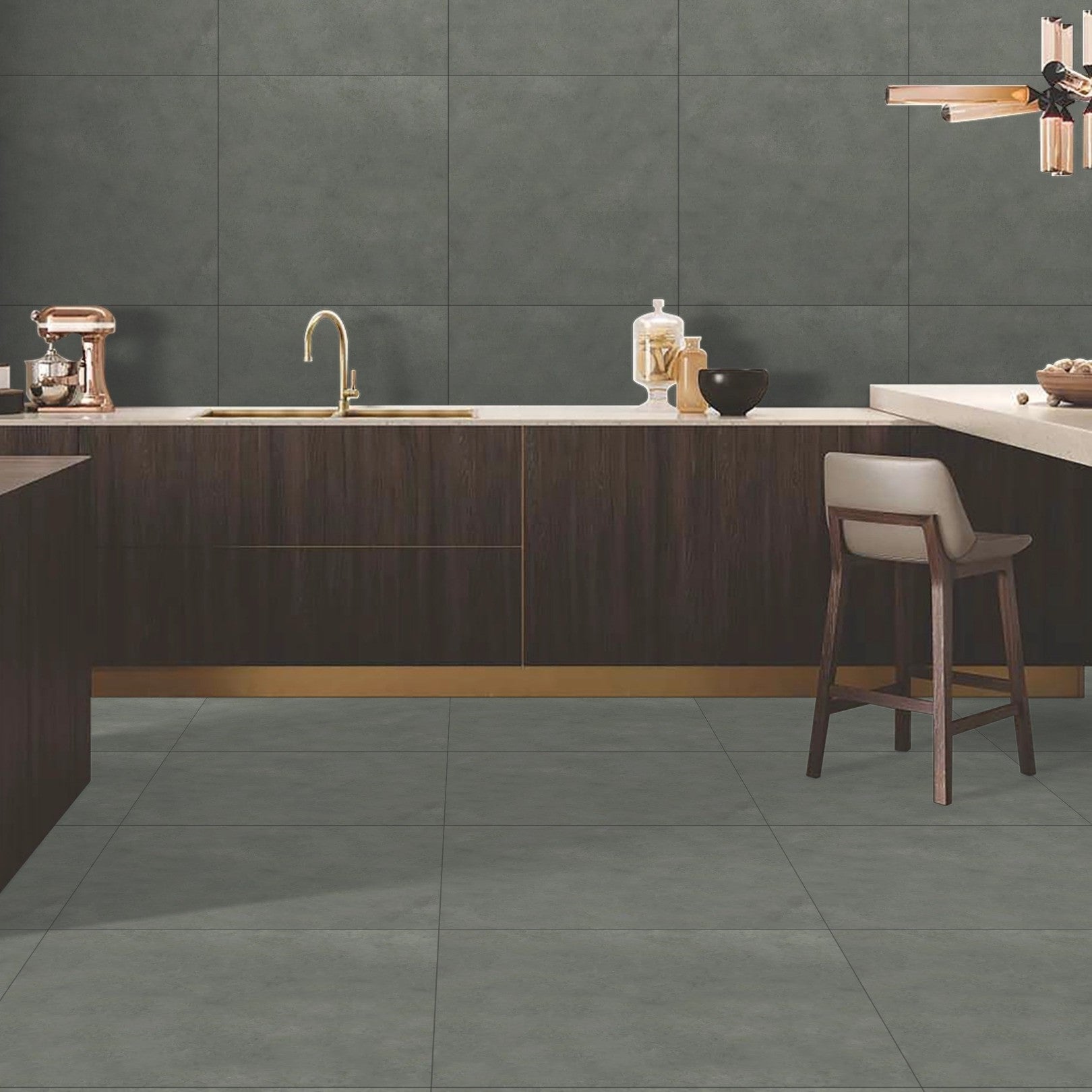 Notion Dark Grey Concrete Effect Porcelain 60x60cm Wall And Floor Tile