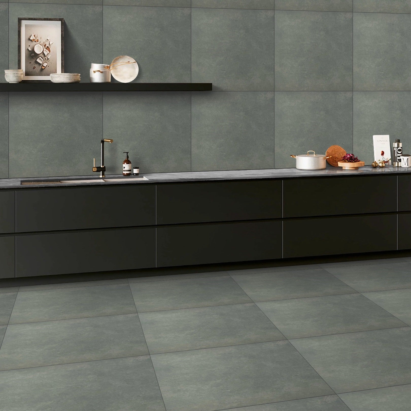 Slate Ash Grey Concrete Effect Porcelain 60x60cm Wall And Floor Tile