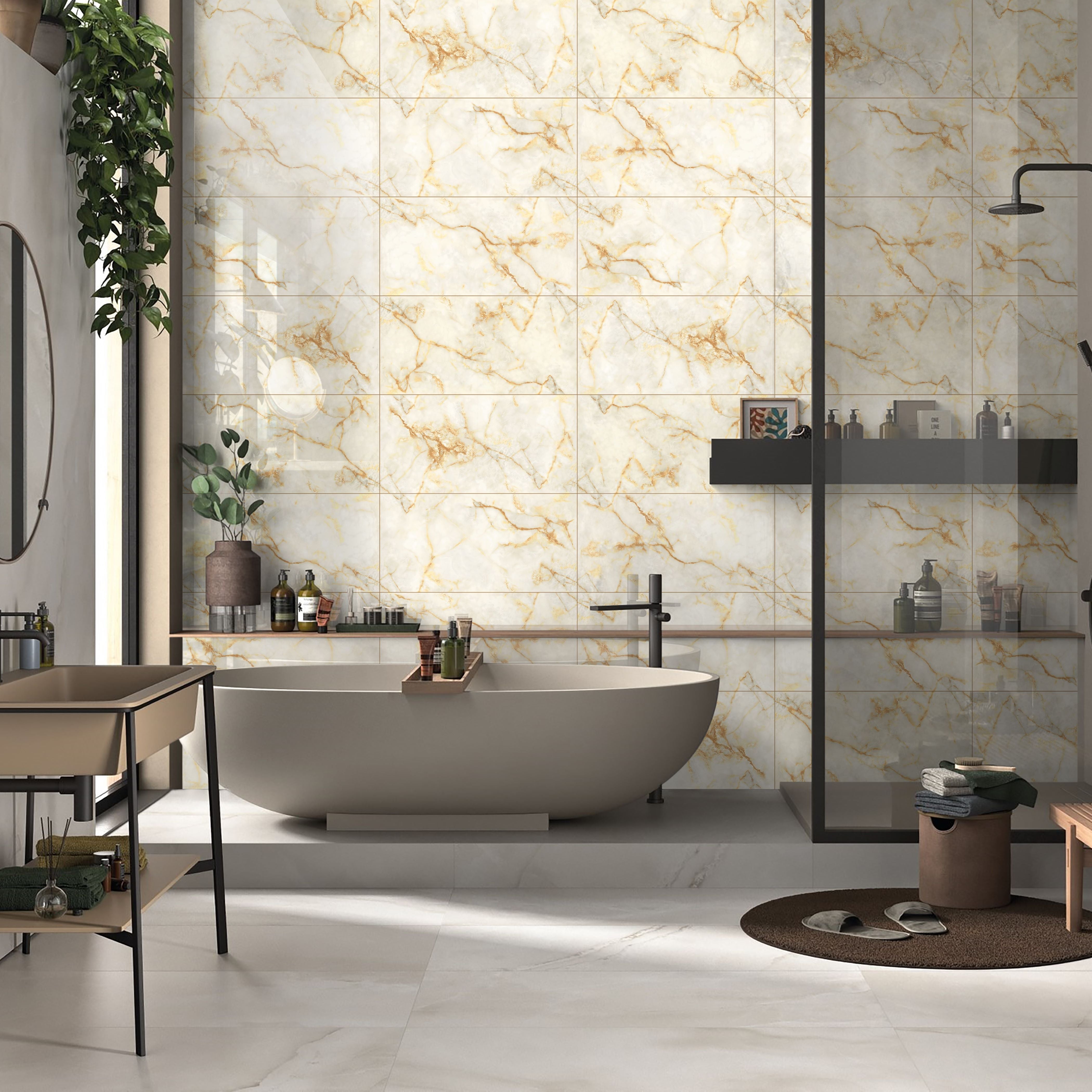 Onyx Gold Gloss 30X60cm Bathroom Kitchen Ceramic Wall Tile