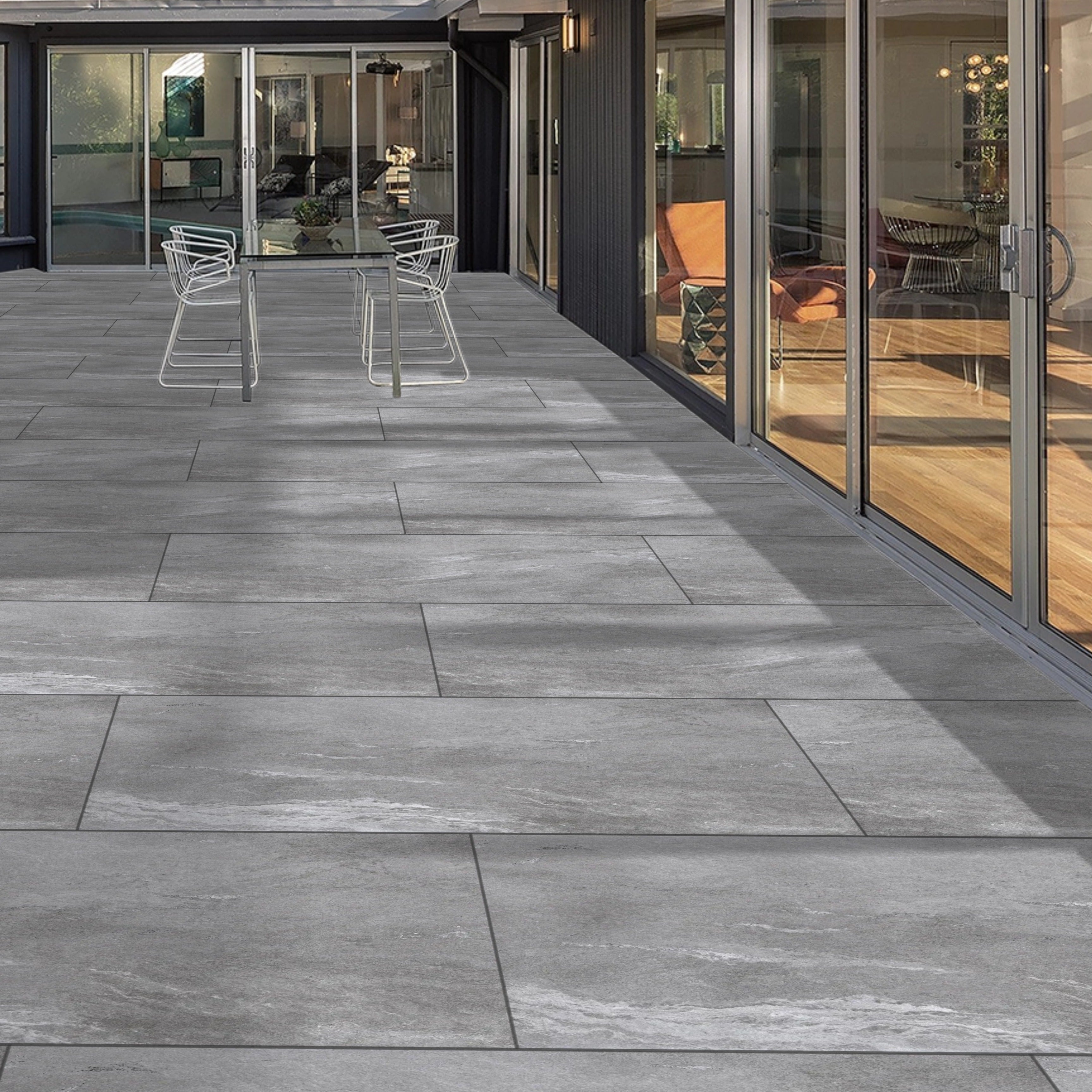 Slatestone Grey Porcelain 60x90cm Anti Slip Outdoor Parking Garden Matt Tiles